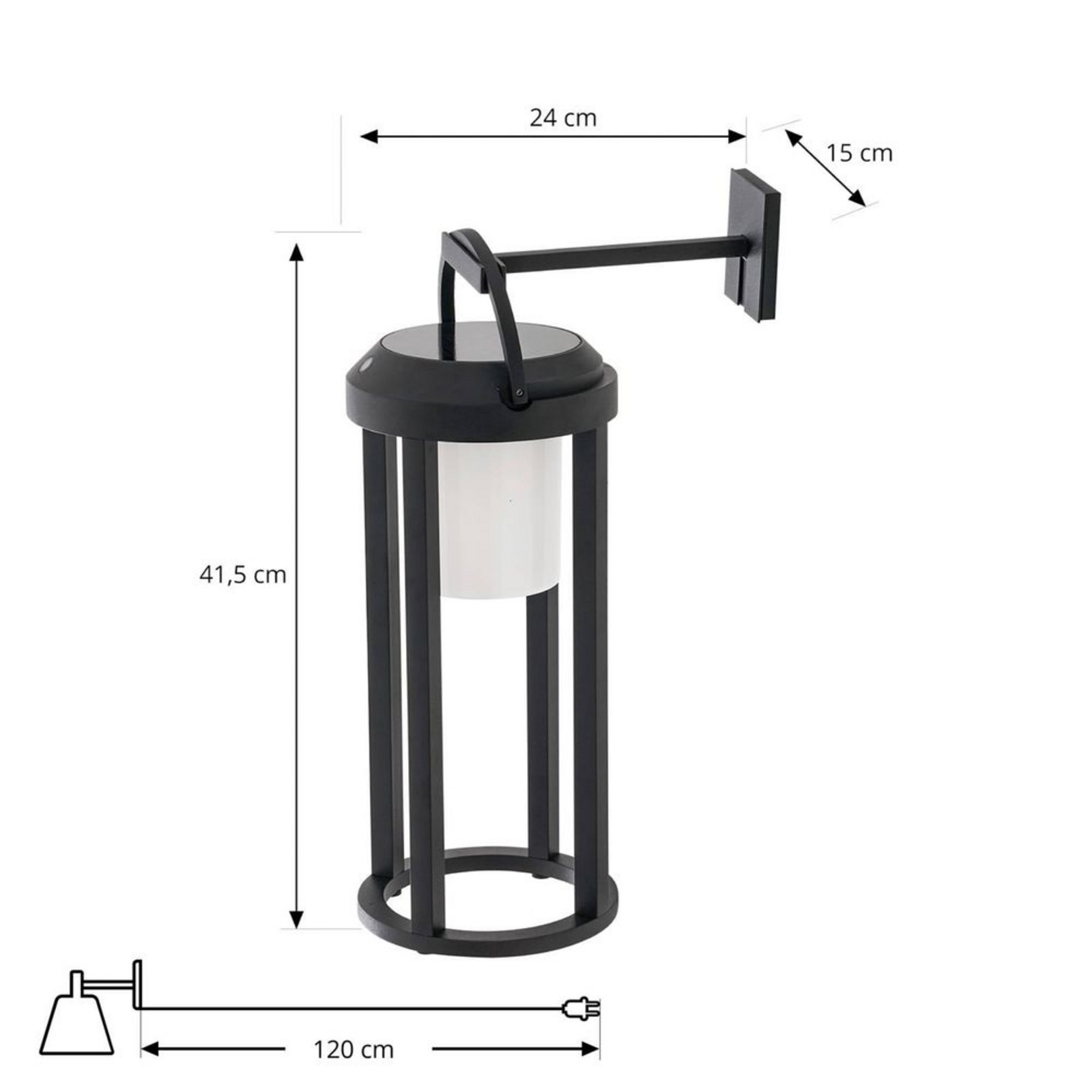 Tilena Round Lampa se solárním článkem Černá - Lucande