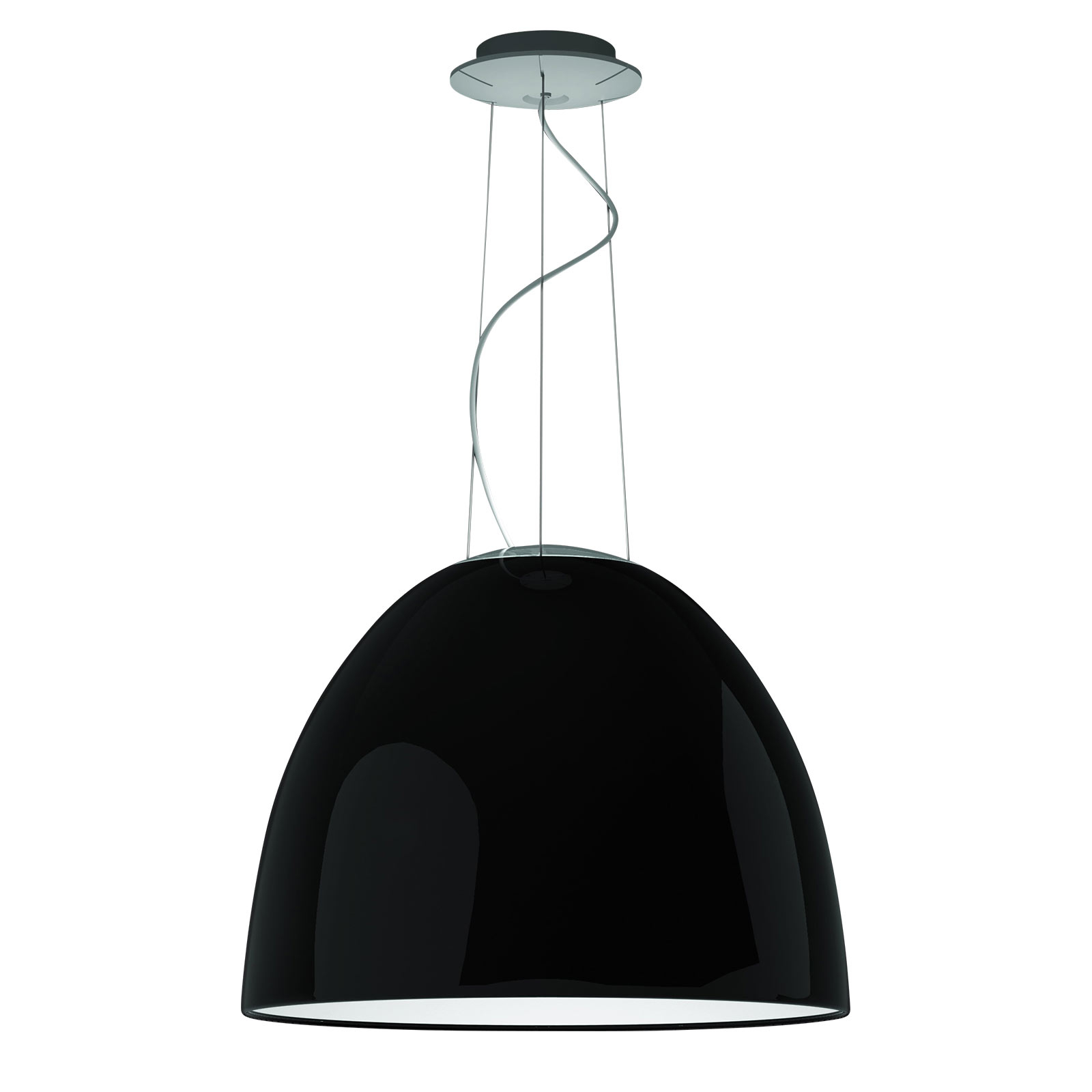 Artemide Nur Gloss závesná lampa, čierna, lesklá
