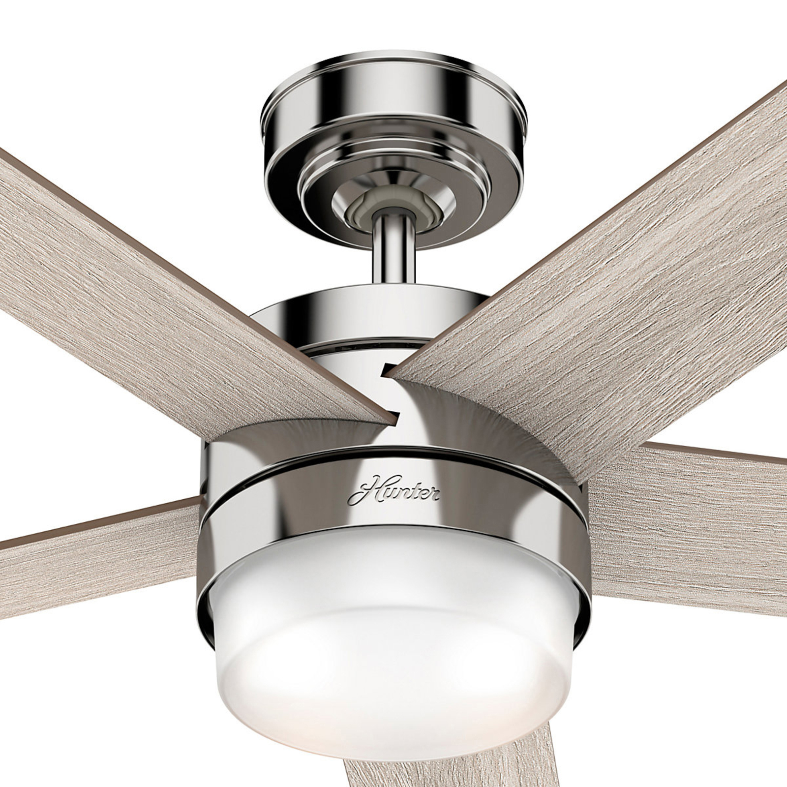 Hunter Claudette ventilateur avec lumière chêne/nickel