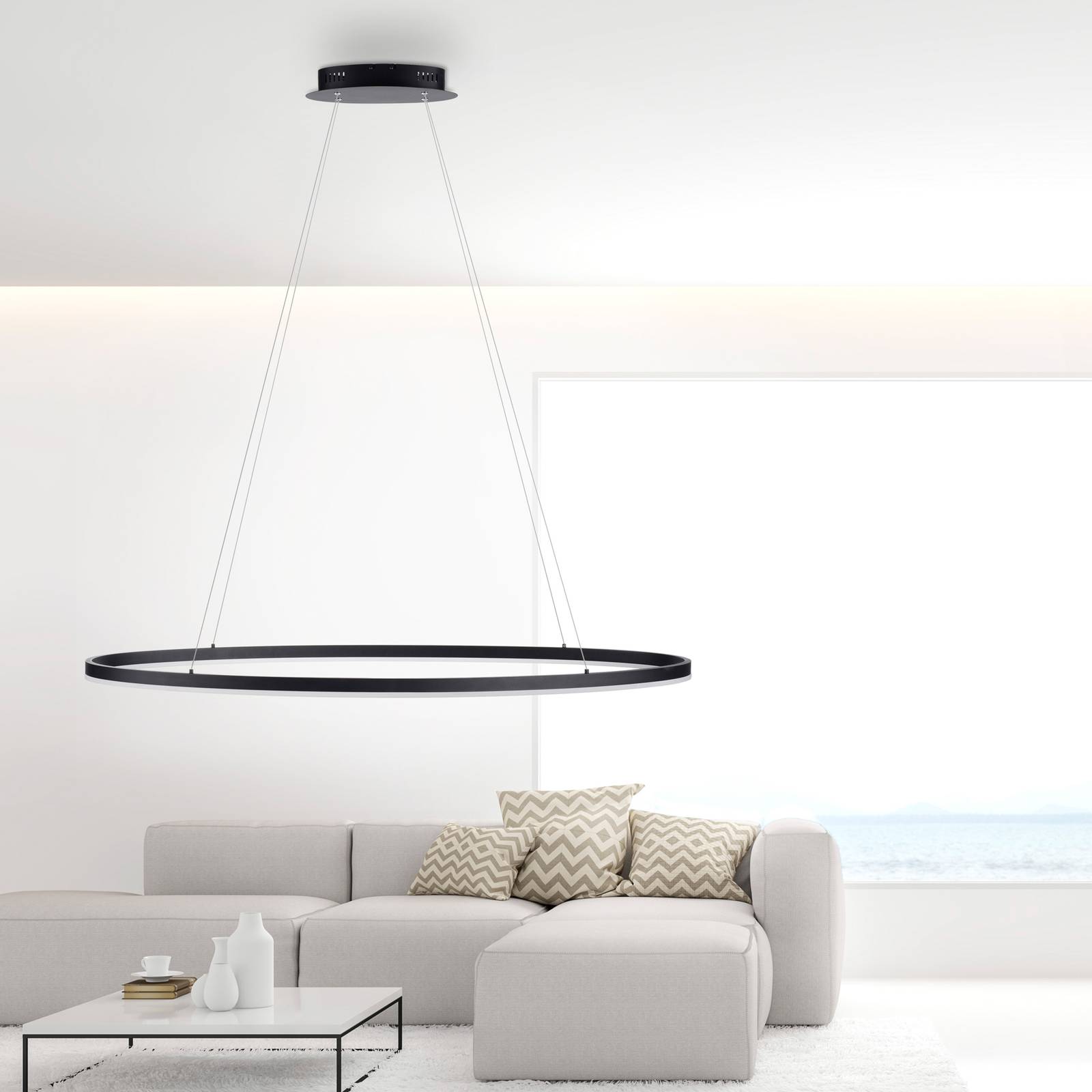 Paul Neuhaus Titus LED-hængelampe oval 118x56cm