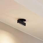 Lindby LED încastrat în tavan Eldrin, negru, aluminiu