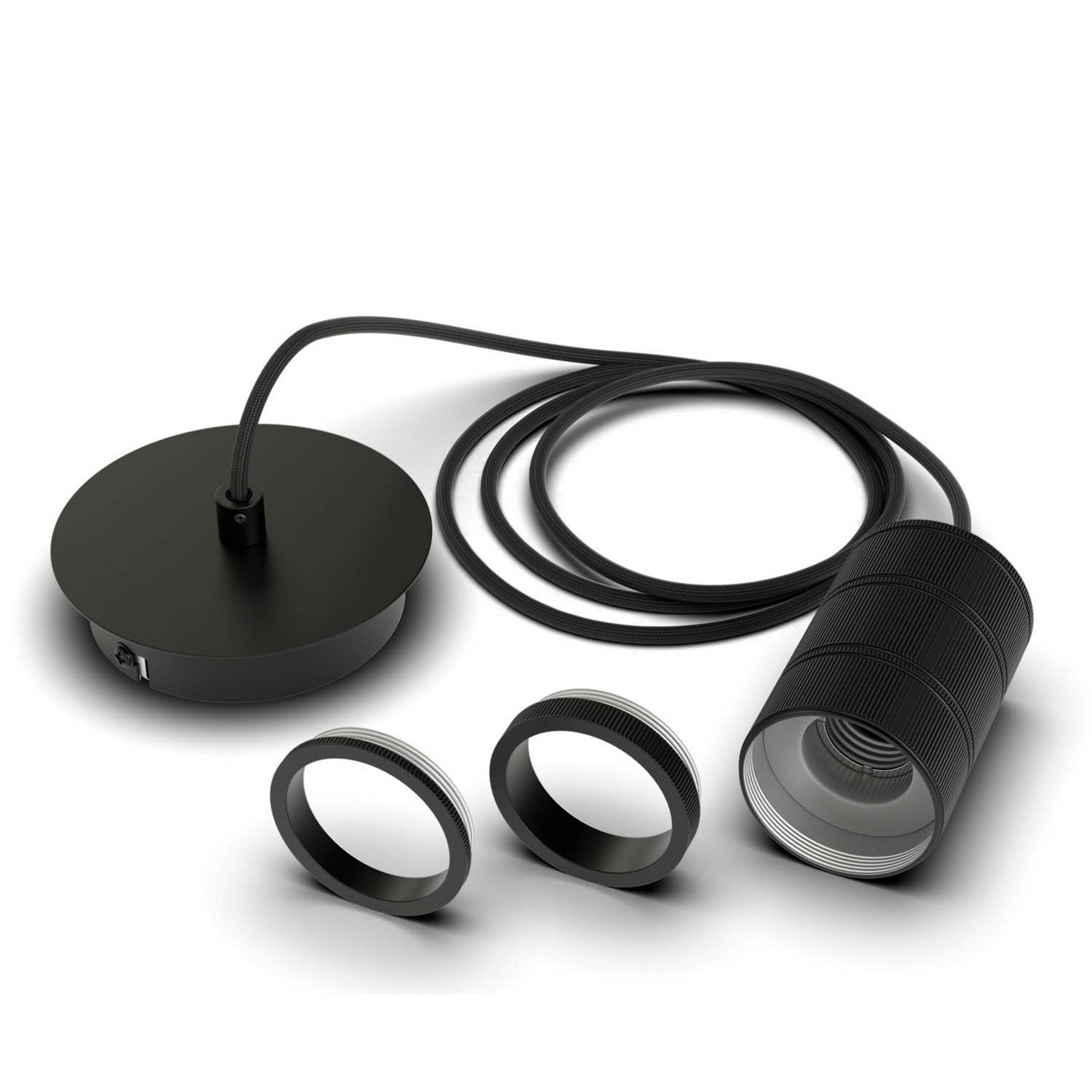 Calex Retro lampă suspendată 1 bec negru