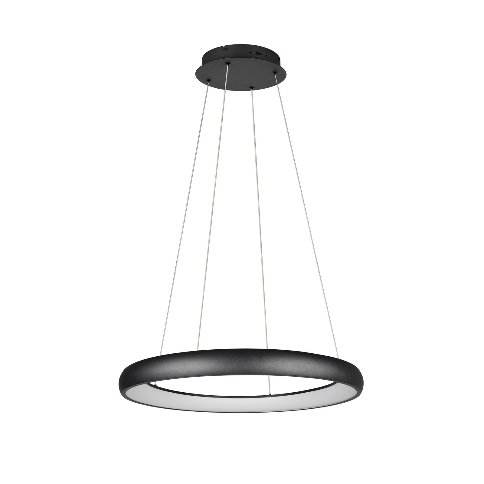 LED pendant light Cardona, Ø 75 cm, black, CCT, metal