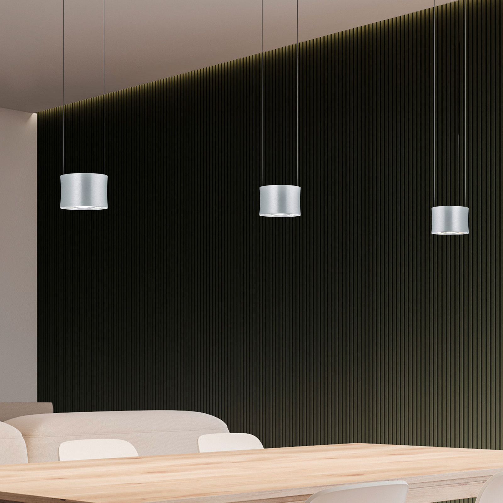 BANKAMP Impulse suspendată LED 3 becuri nichel - Camera de zi / sufragerie - modern - nichel mat - Metal