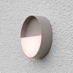 Meg LED uzlādējams āra sienas apgaismojums, smilšu krāsā, Ø 15 cm