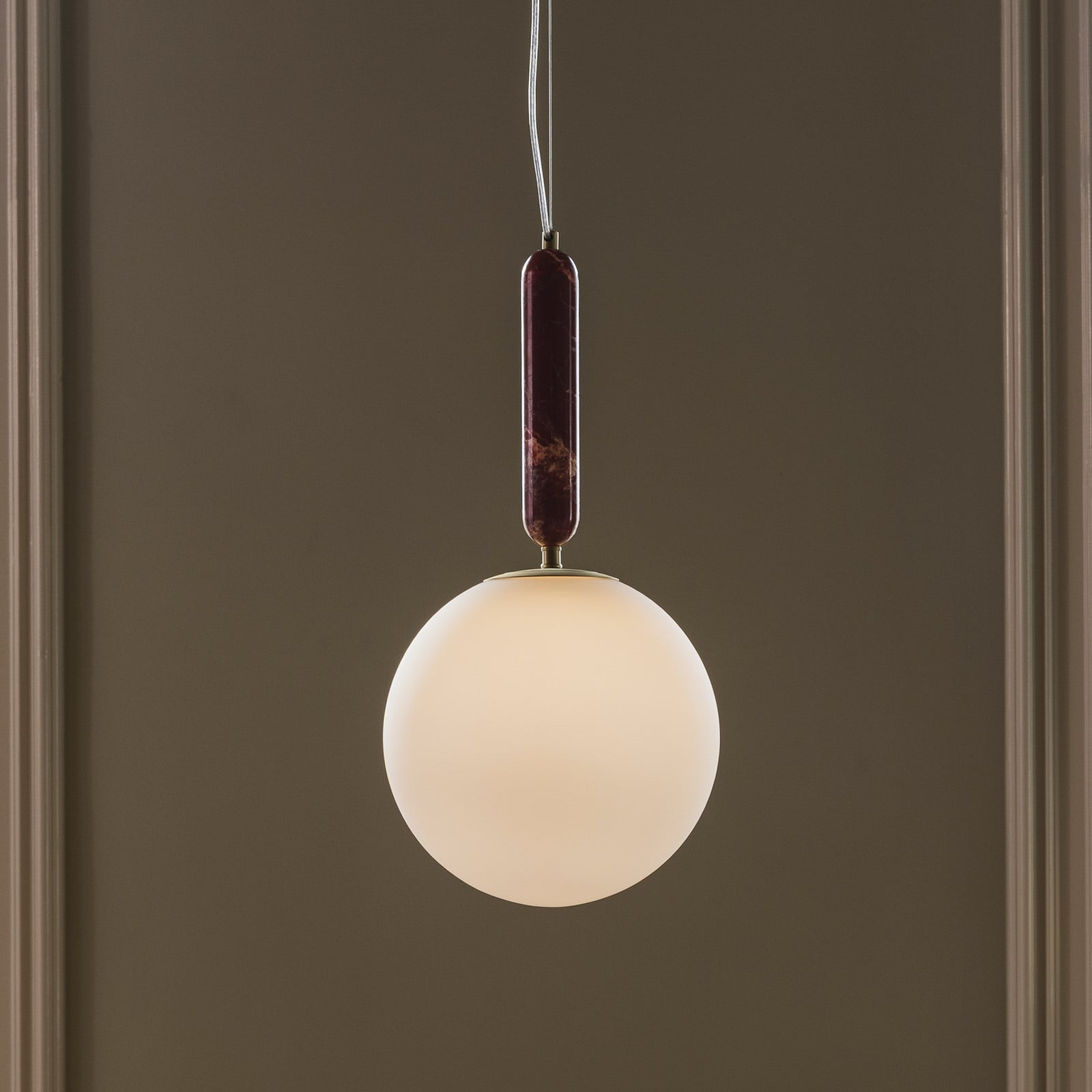Torrano Hängelampe rot, Ø 30 cm Marmor - Globen Lighting - Wohnzimmer - Skandinavisch - Einflammig