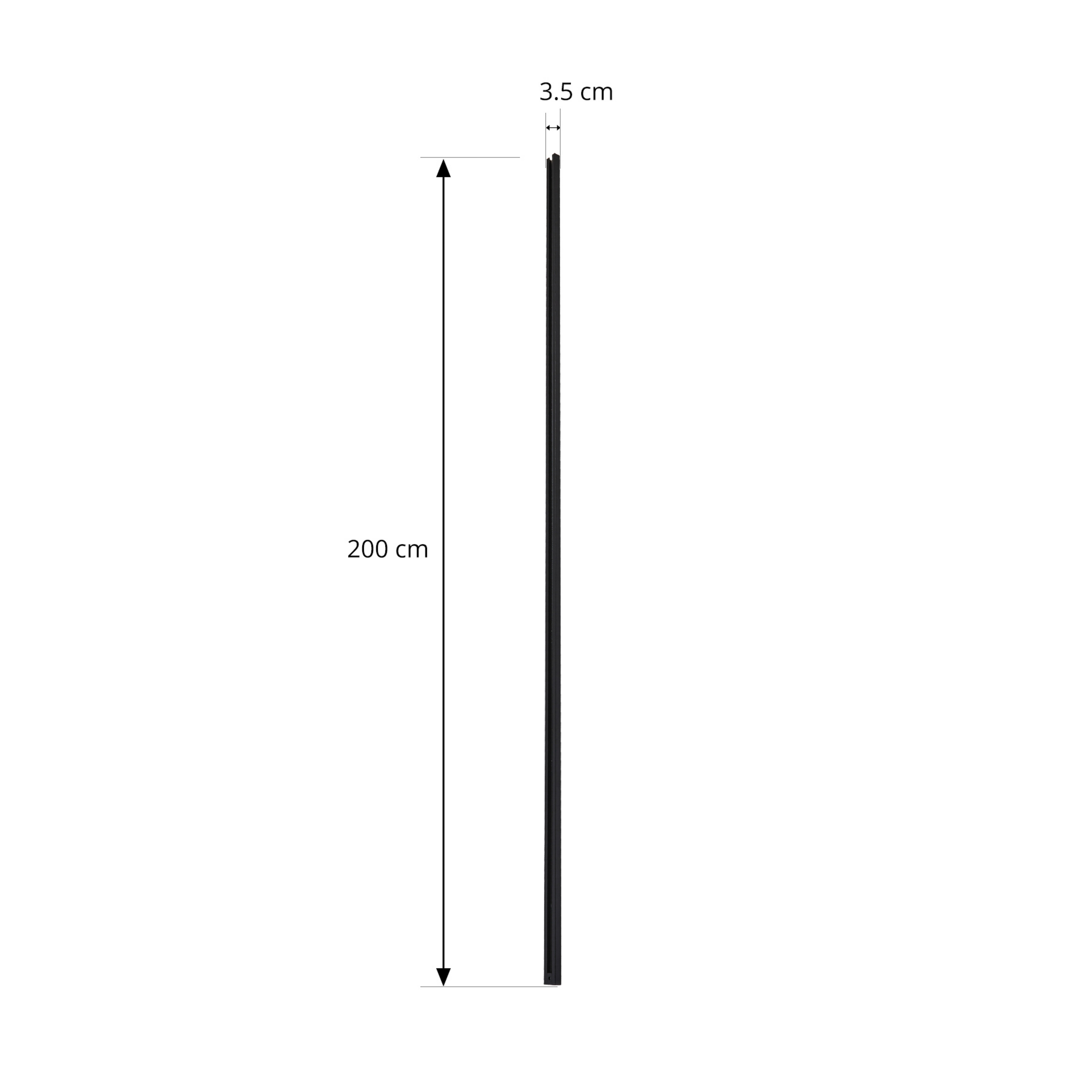 Lindby Linaro strømskinne, 2 m, svart, 1-fase skinne