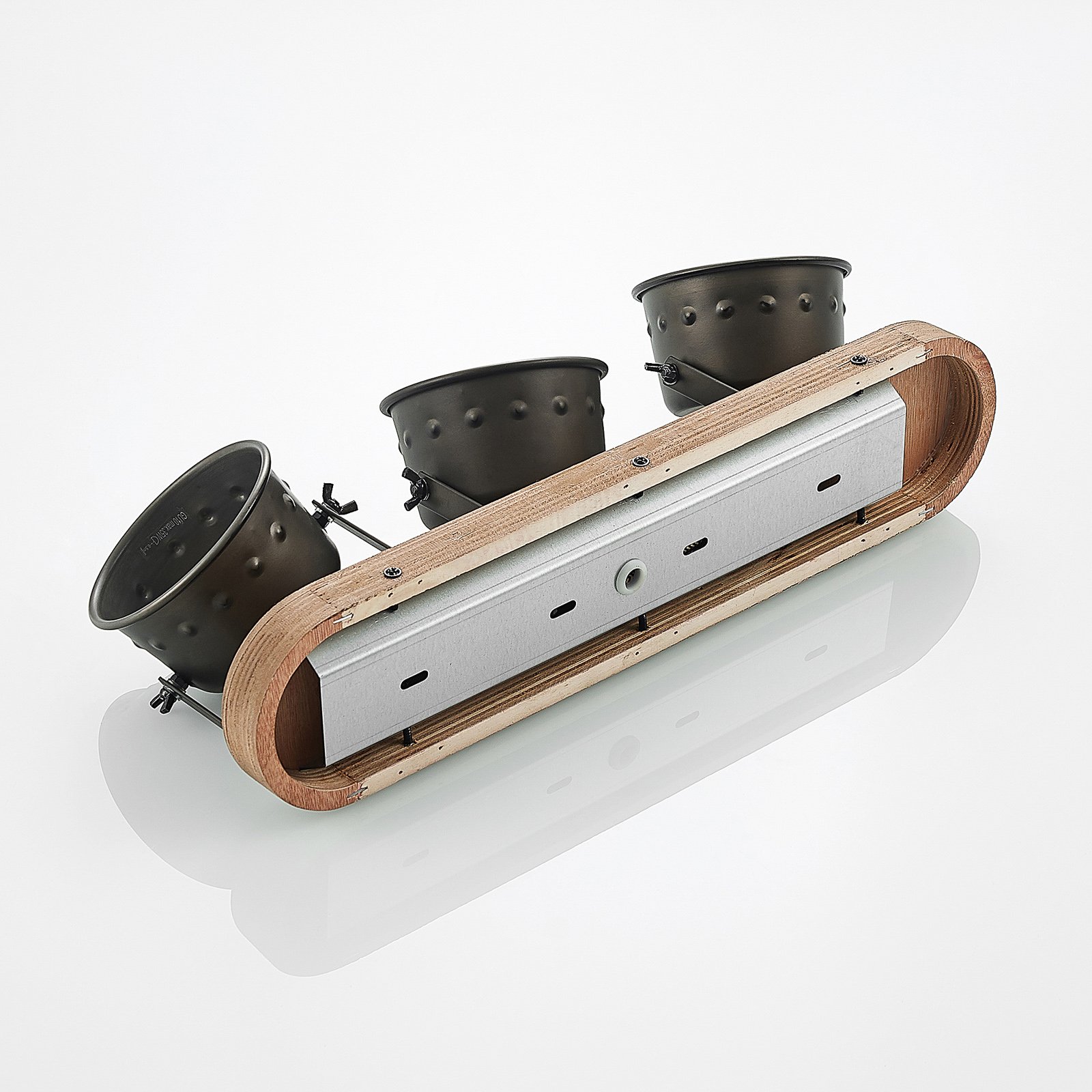 Rubinjo 3 Stropní Lampa Wood/Black - Lindby