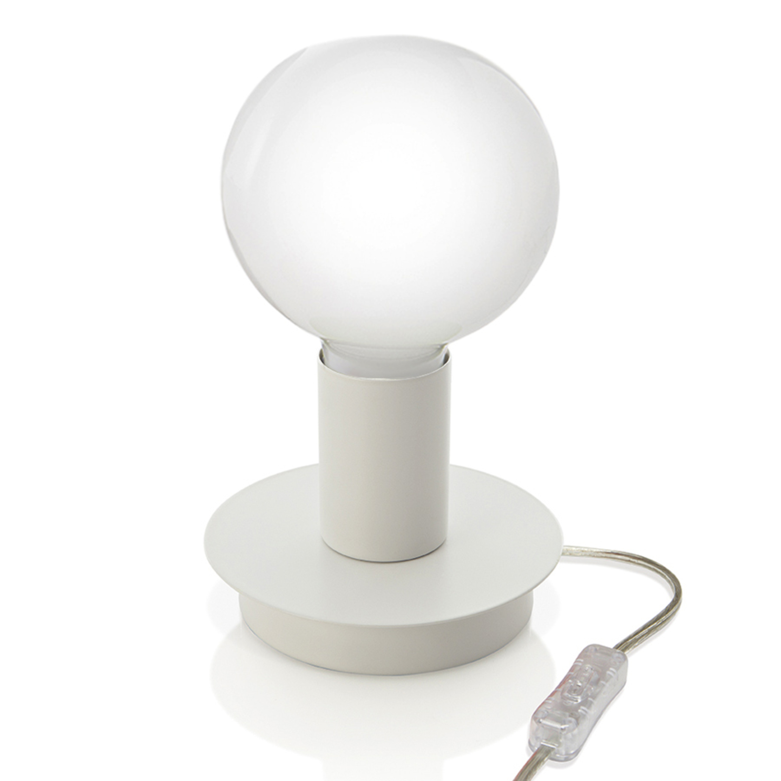 Perenz Puristic Lumetto table lamp - white, for Living / Dining Room, metal, E27, 40 W, energy efficiency: A++, H: 9 cm