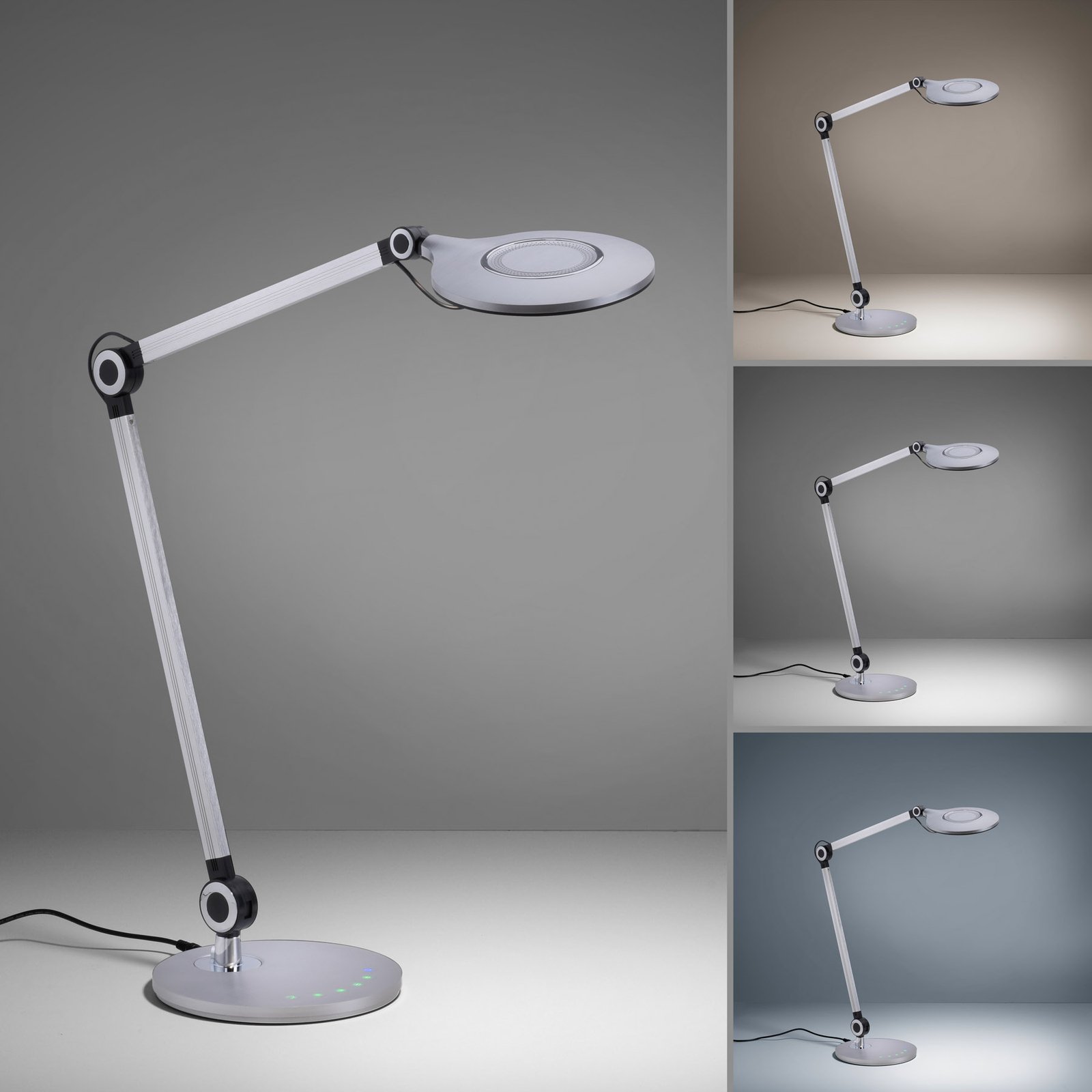 Lámpara de mesa LED Niklas aluminio altura 83cm