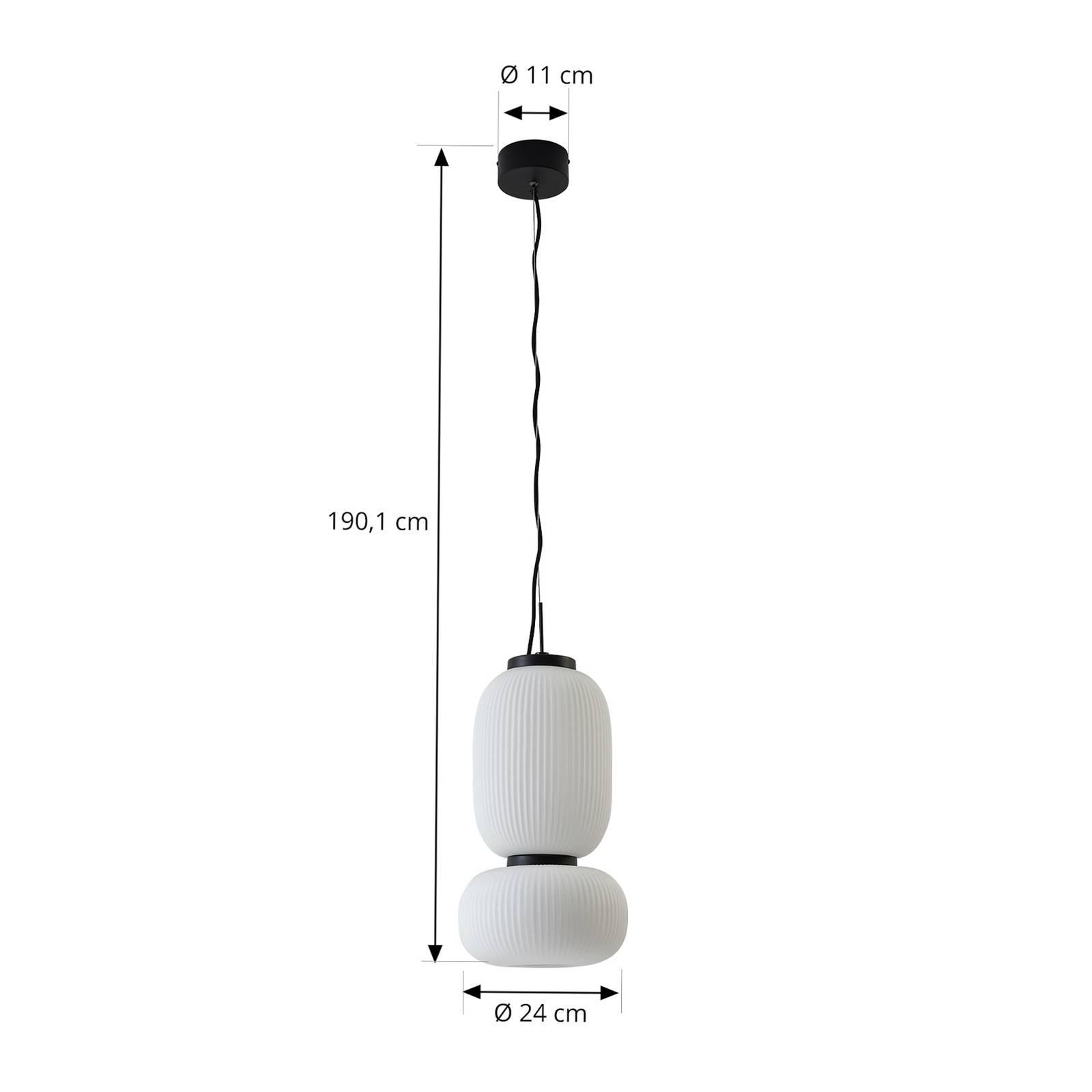 Lampa wisząca LED Lucya, 2-punktowa, szkło, biały, 43 cm