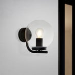 Aplique exterior Taverna, esférico, transparente