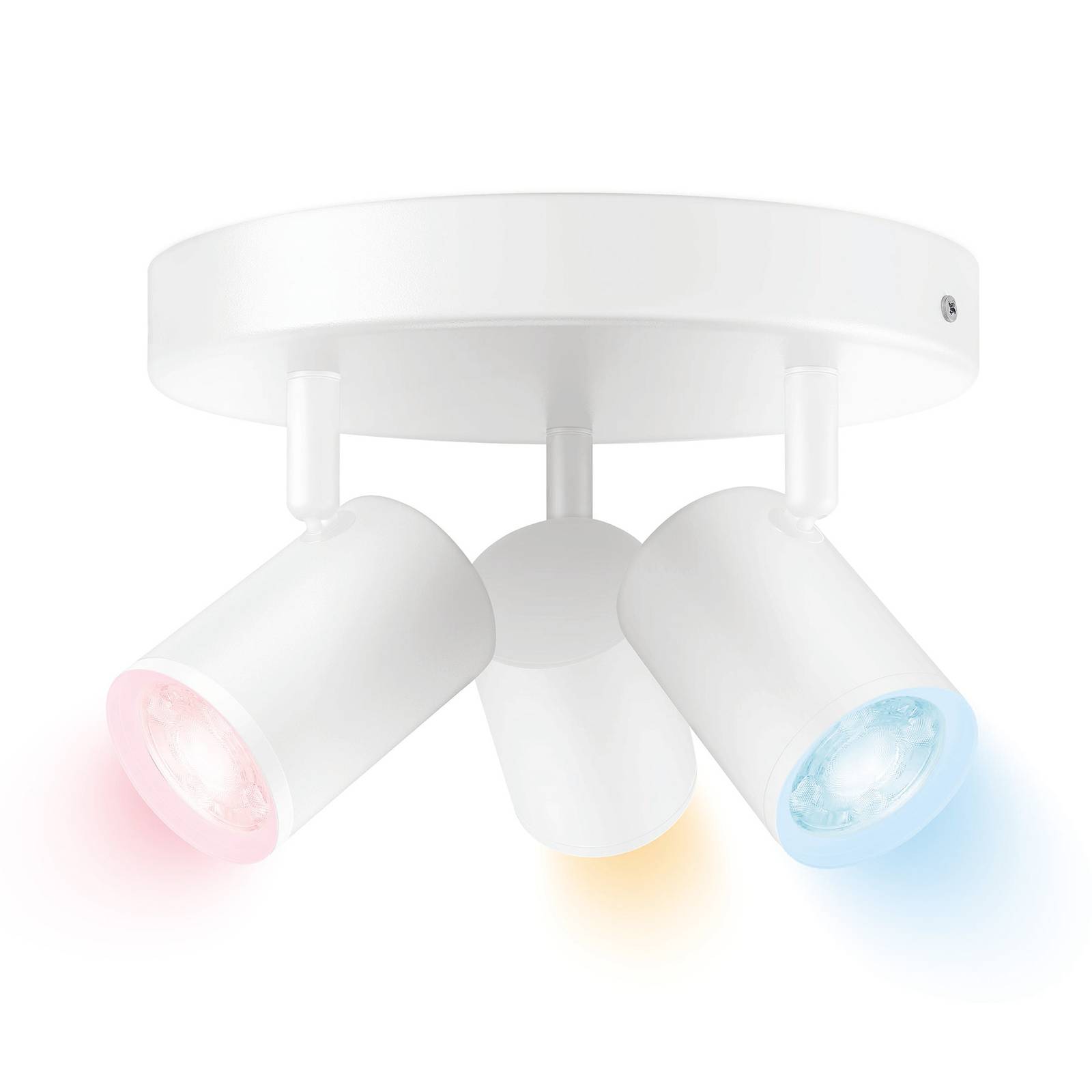 WiZ Imageo LED downlight, 3-bulb round, white - Hallway - Ceiling Light - dimmable - Modern