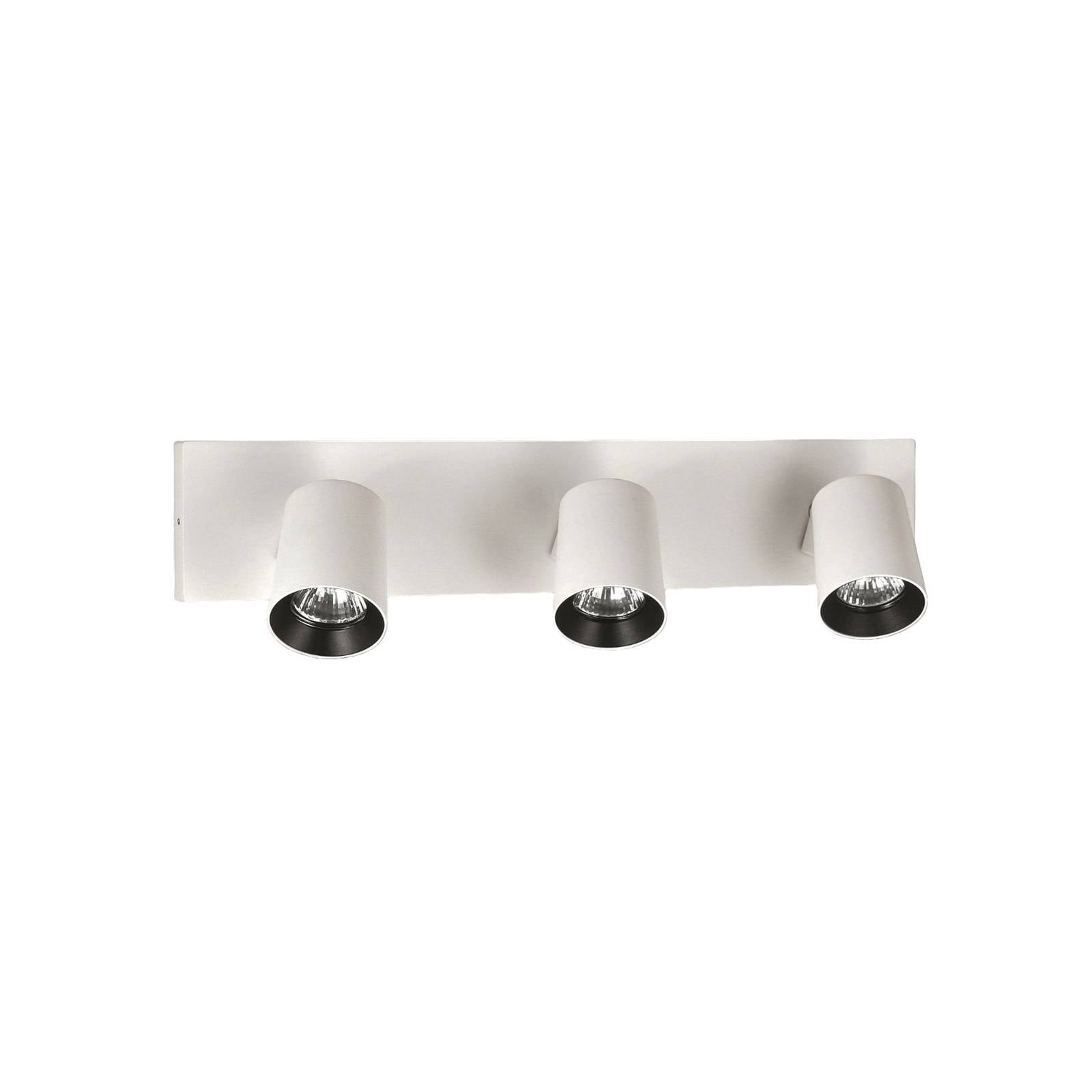 Spot Modo, 3-flammig, weiß, Zierringe, GU10, Aluminium