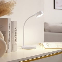 Lindby LED asztali lámpa Maori, fehér, fém, CCT, fényerőszabályzóval