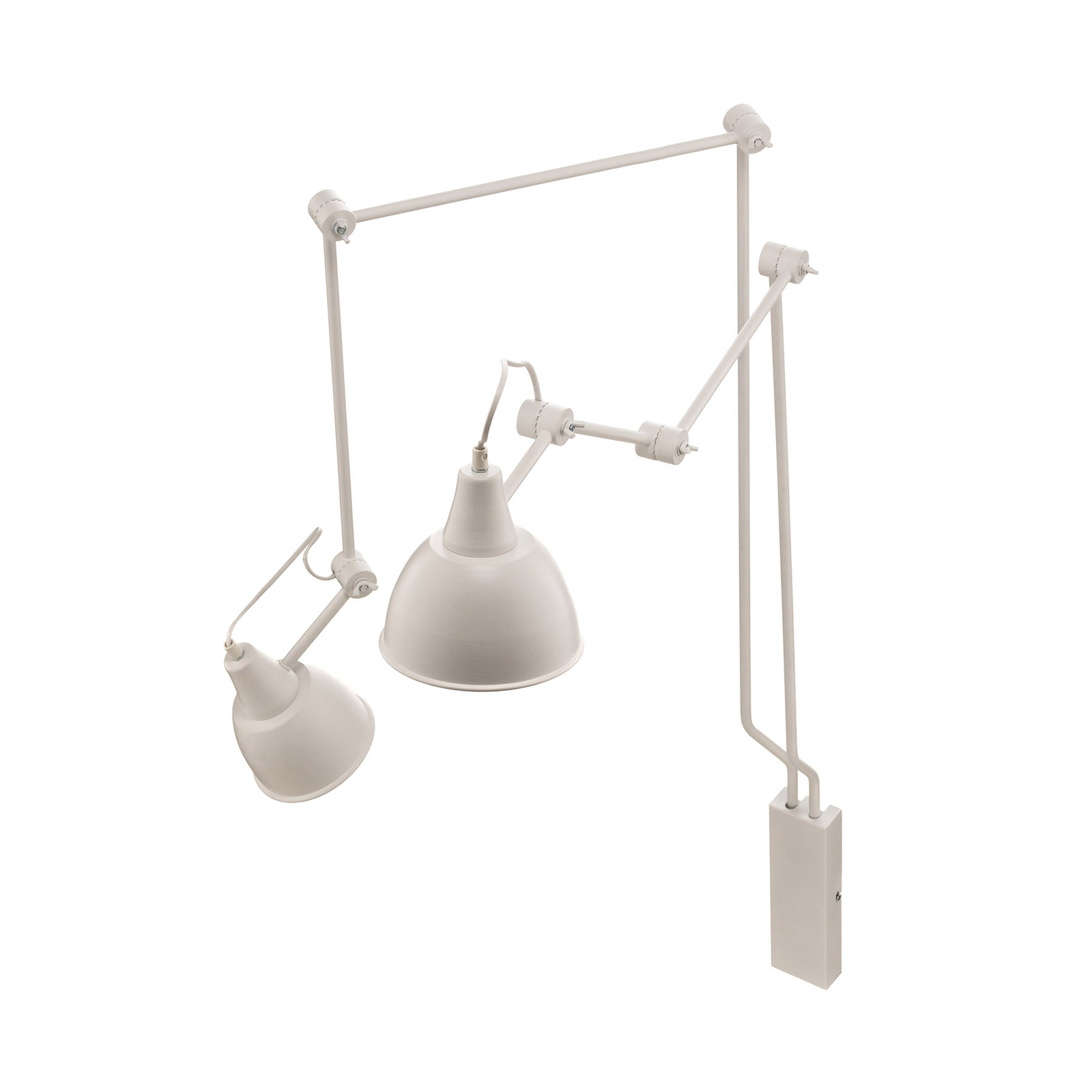 Wandlamp 814, verstelbaar, 2-lamps, wit