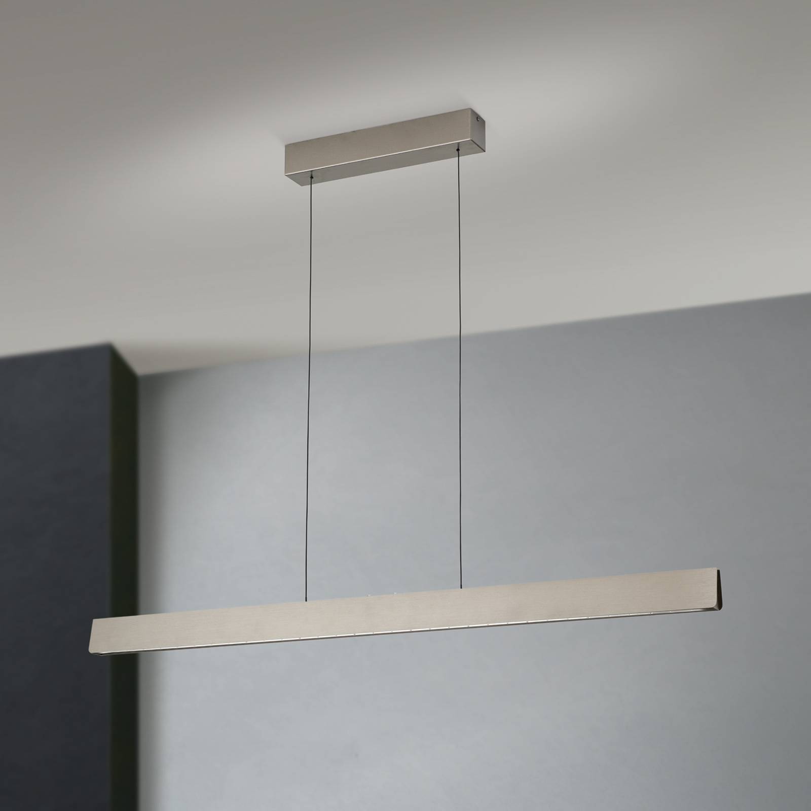 Lampa wisząca LED Tara kolor nikiel długość 120 cm aluminium/stal