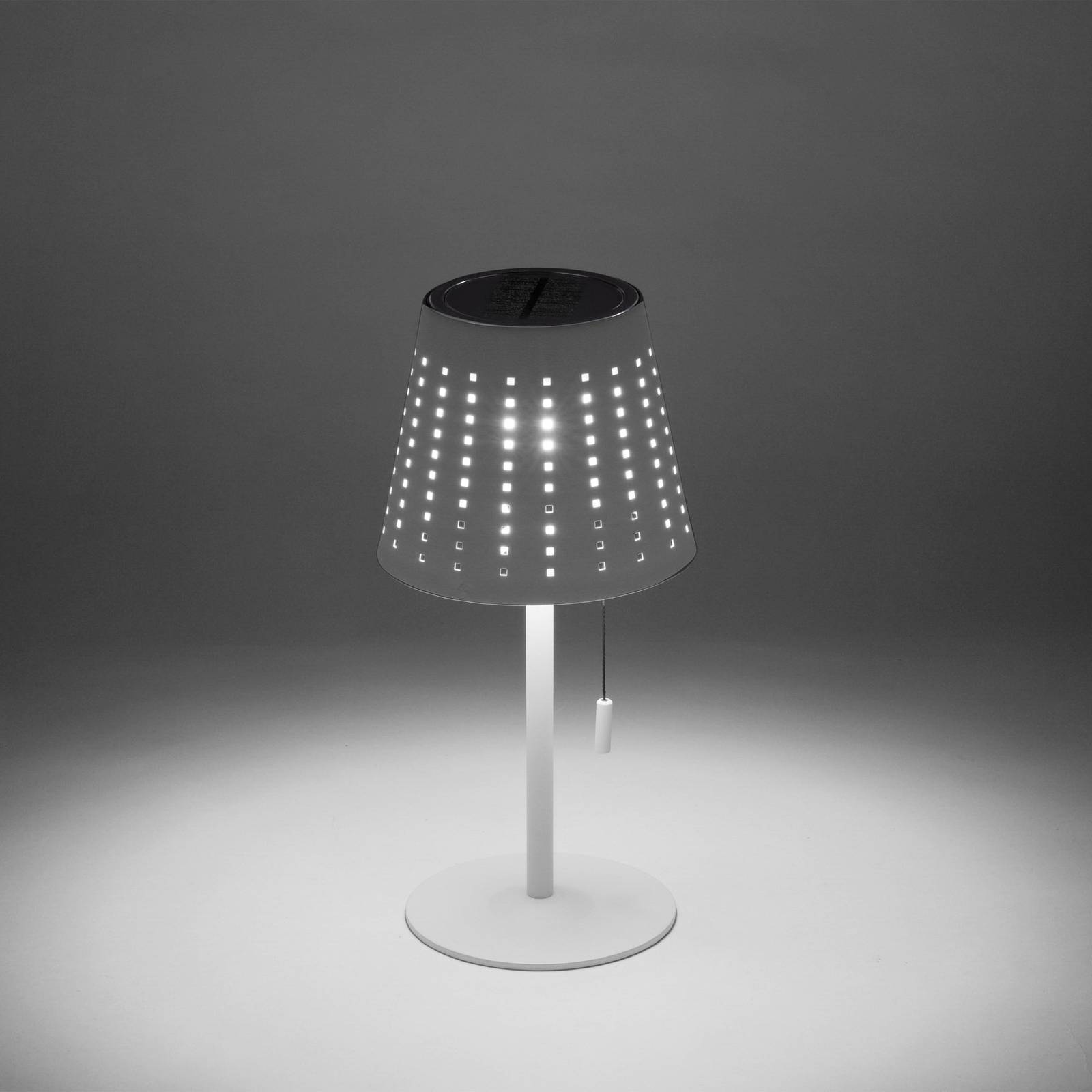 JUST LIGHT. LED stolní lampa Mandy, USB, solární, bílá