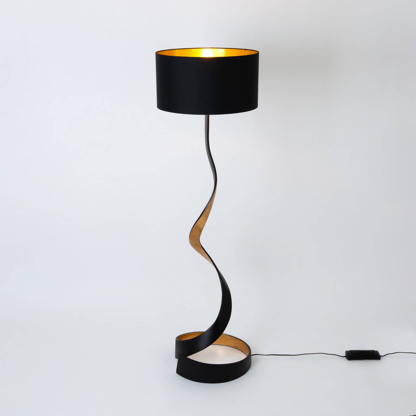 Holländer állólámpa vortice, fekete/arany, magasság 157 cm, vas