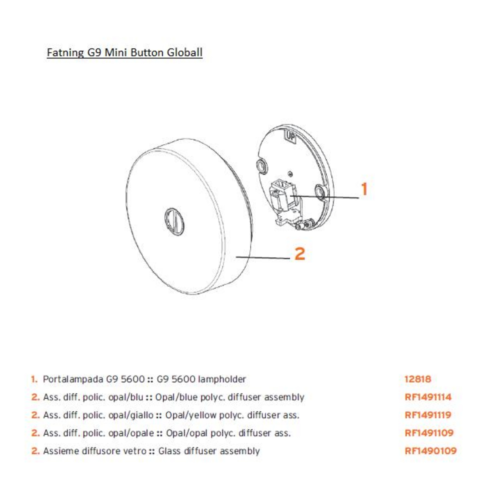 Soclu G9 Mini Button Glo-Ball - Flos