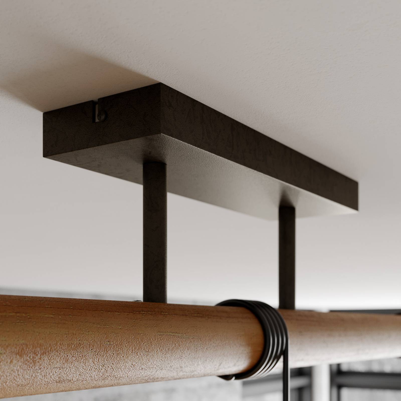 Lampa wisząca Lindby Holgar, szara, 3-punktowa, drewno, metal, E27