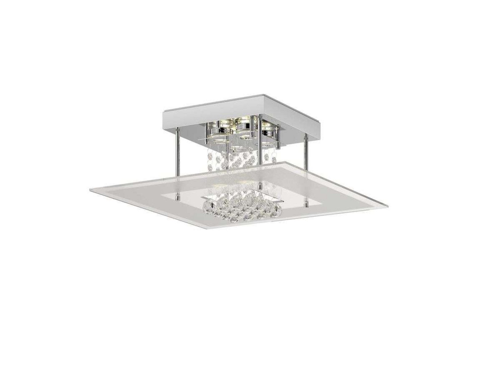 Lisandra LED Stropné Lampa IP44 Chrome/Clear - Lindby