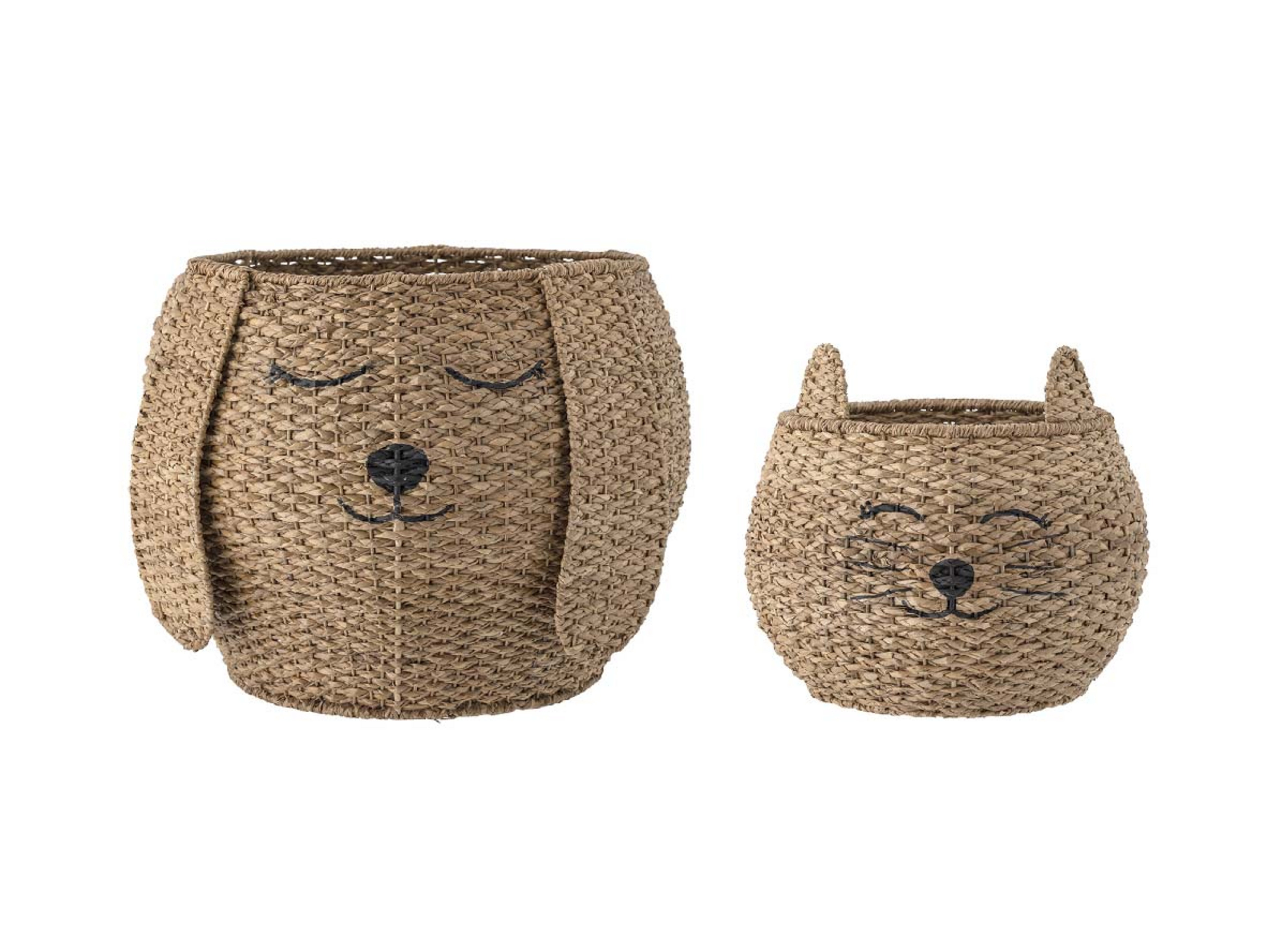 Milus storage set of 2, natural grass brown - Bloomingville
