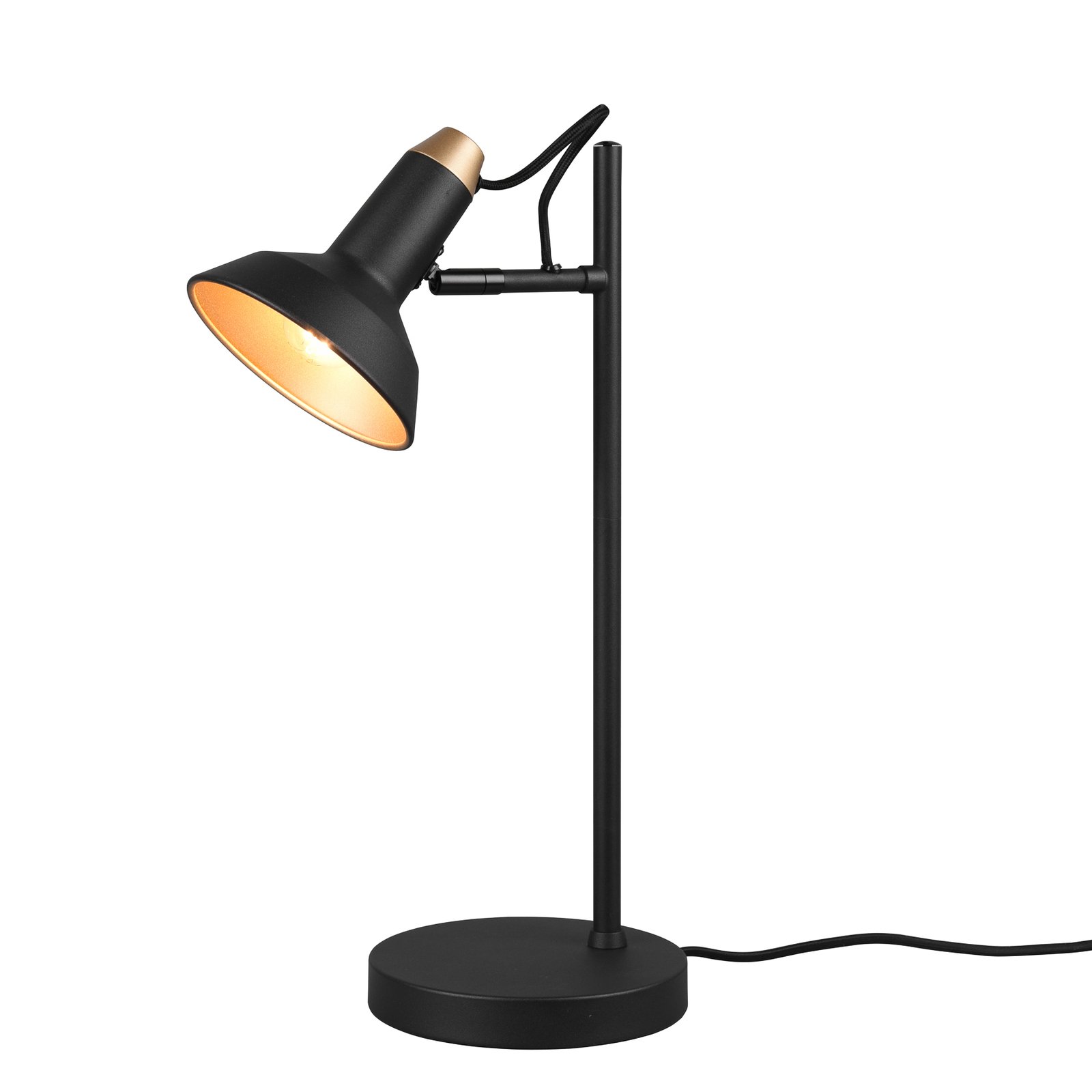 Lámpara de mesa Roxie, orientable, negro mate