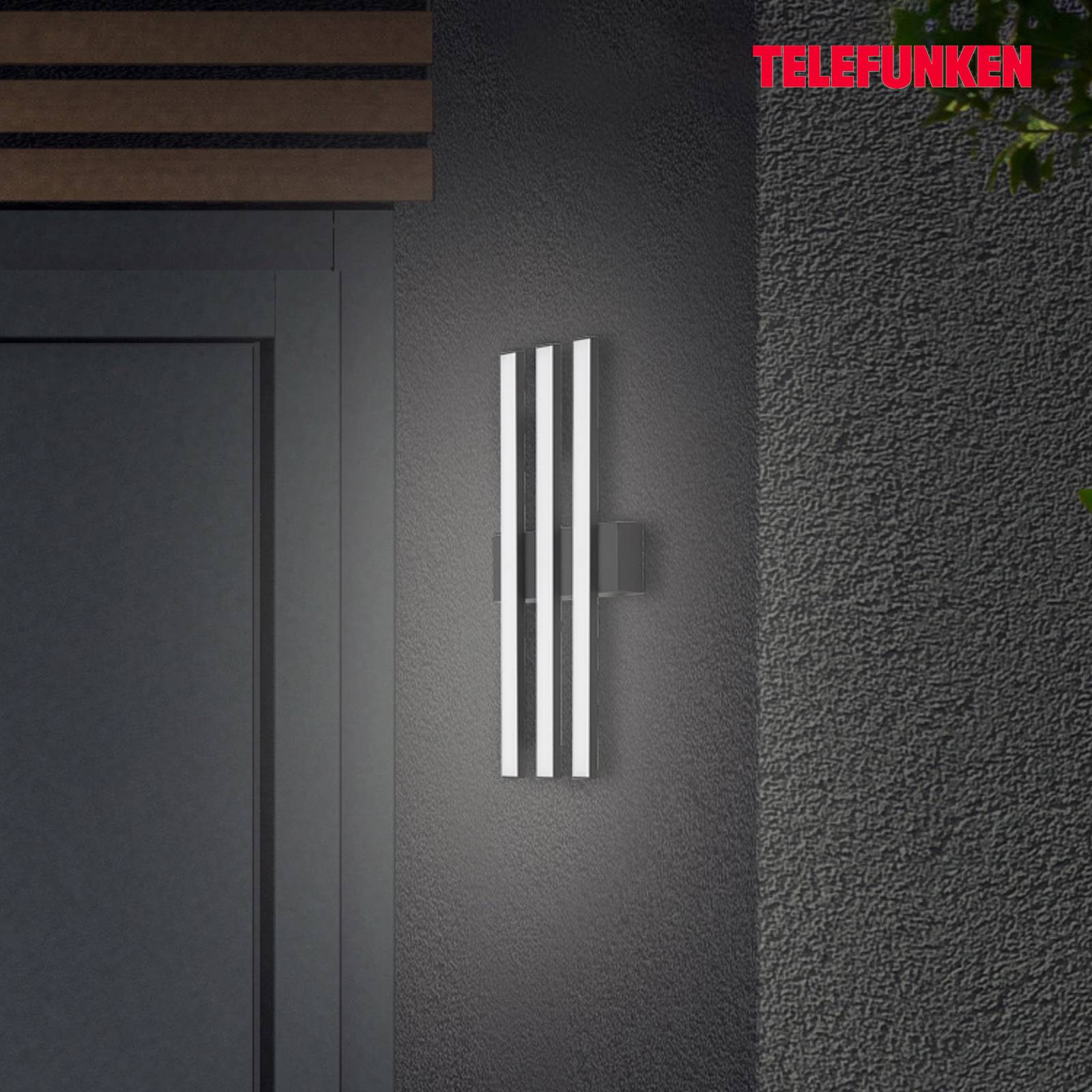 Telefunken Applique extérieur LED Graz direct 3 lampes noir