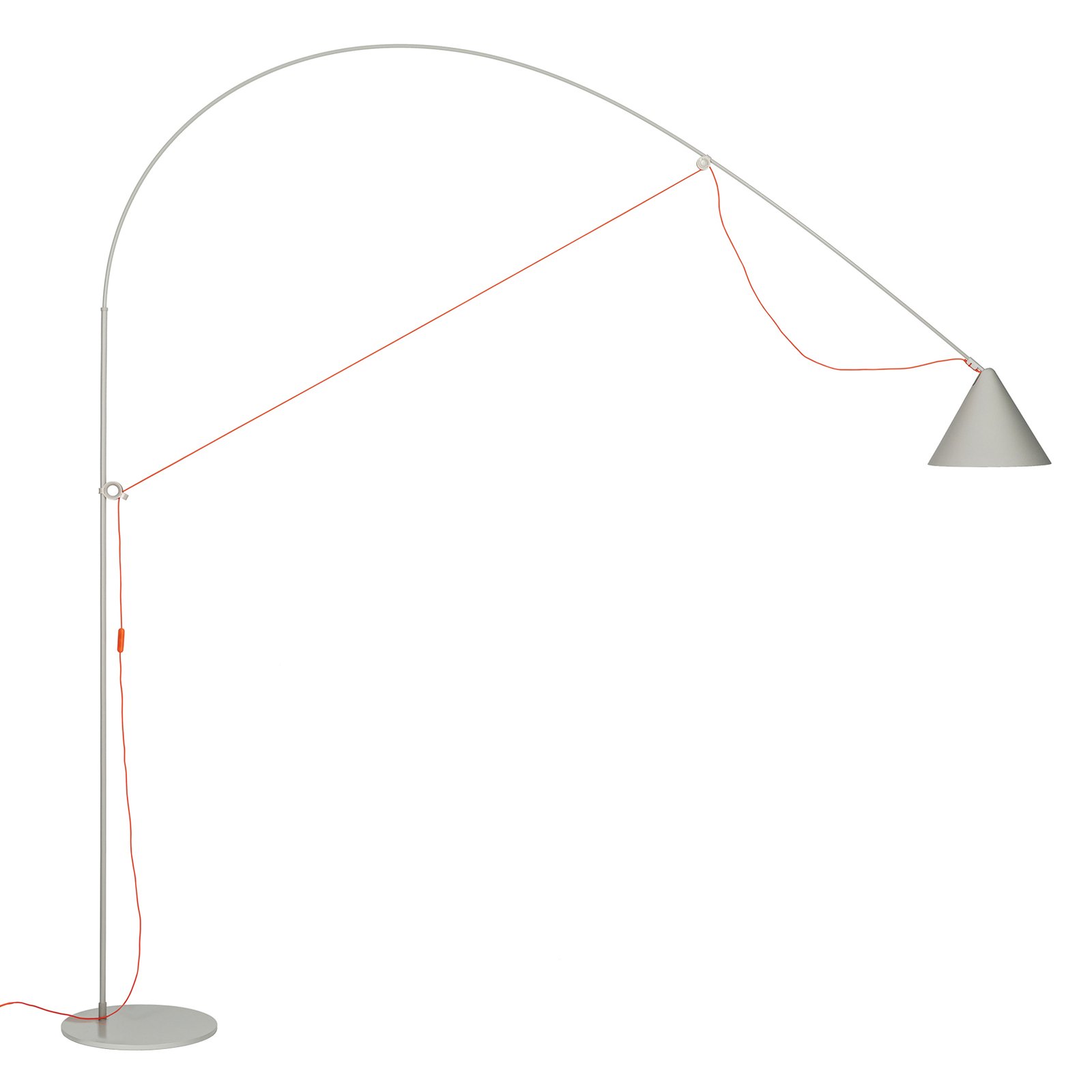 midgard LED floor lamp AYNO XL, grey/orange, 2,700 K 290 cm