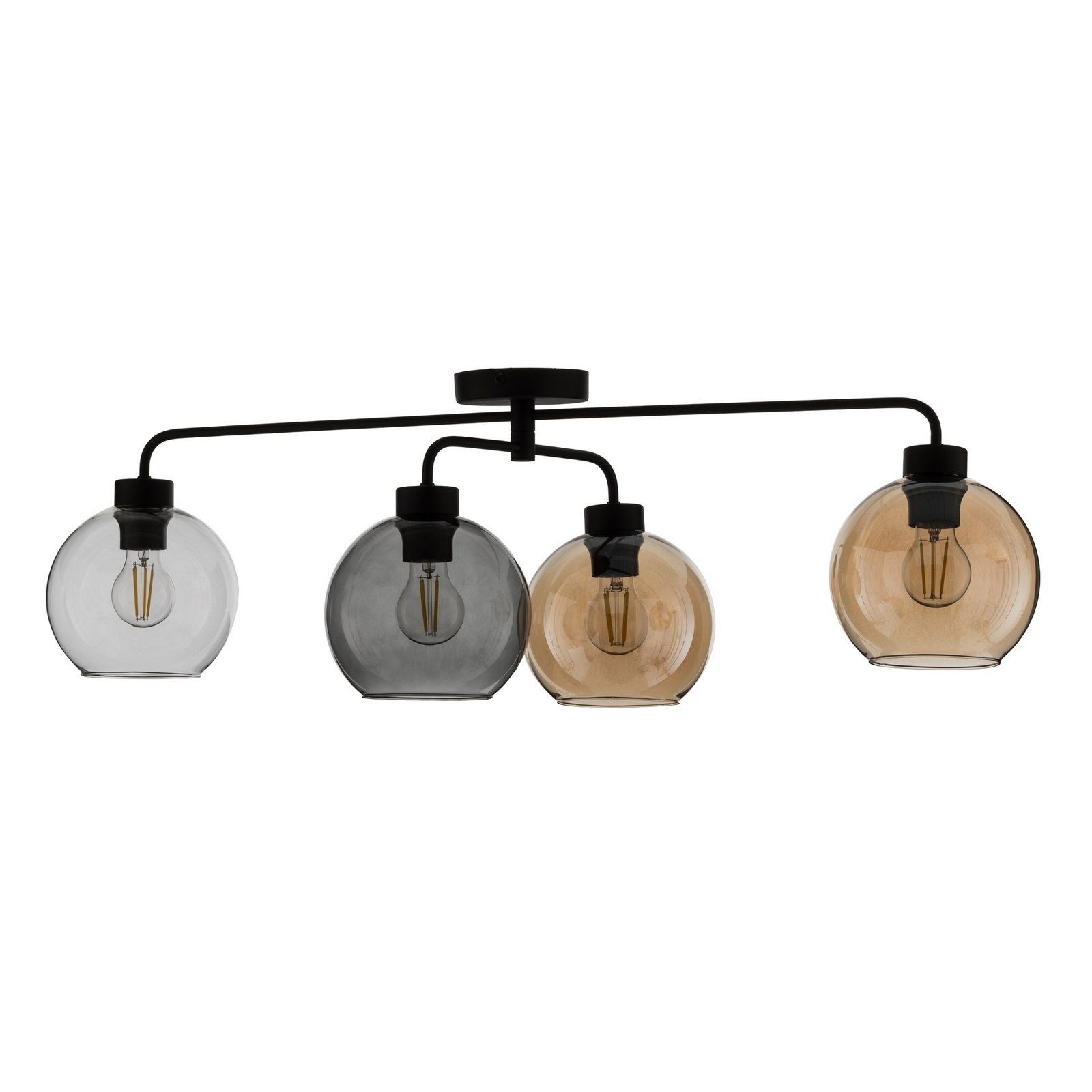 Deckenlampe Cubus vierflammig klar/bernstein/grau Deckenlampe Cubus vierflammig klar/bernstein/grau