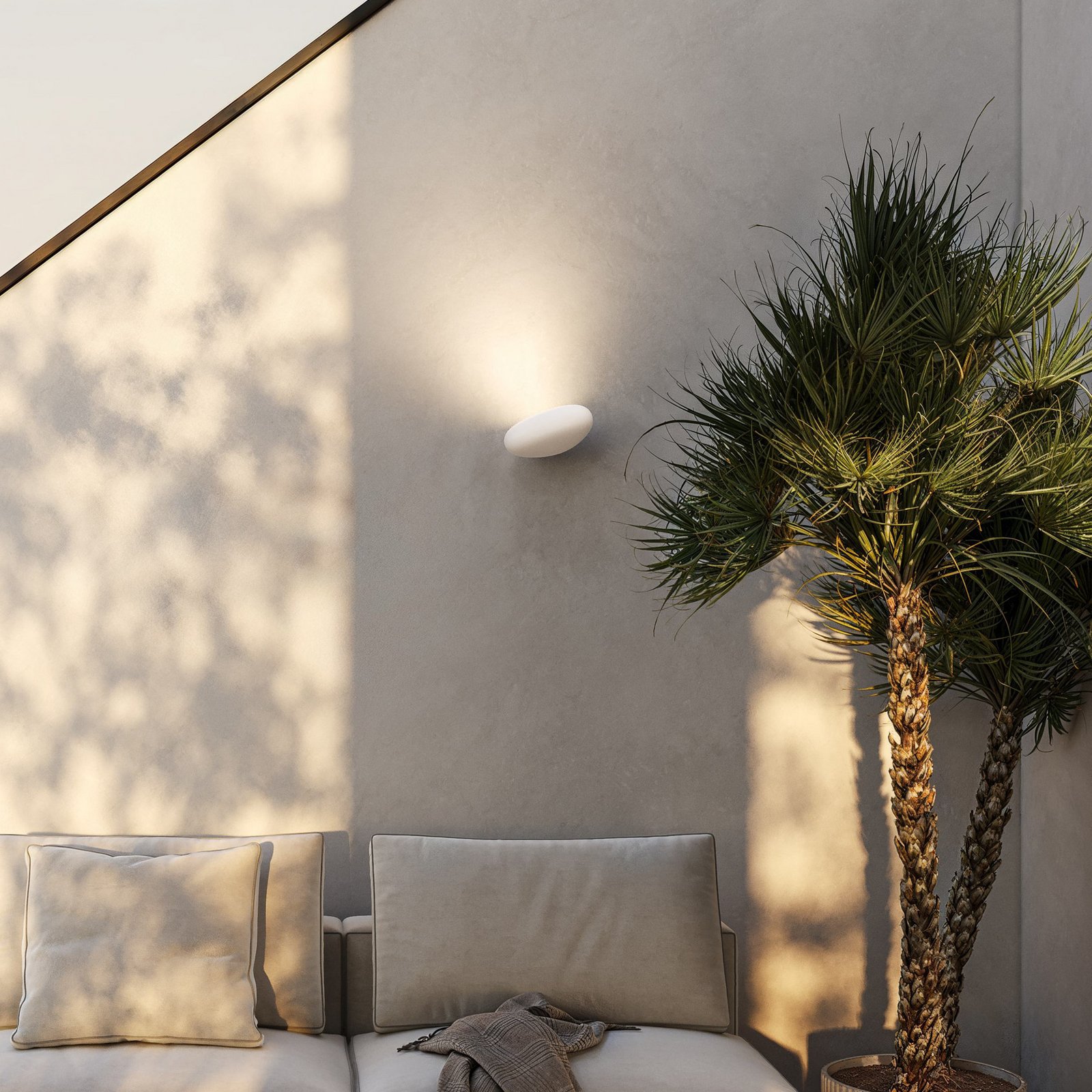 Karman LED-Außenwandlampe Flò weiß 16 x 12 cm Kunstharz IP55