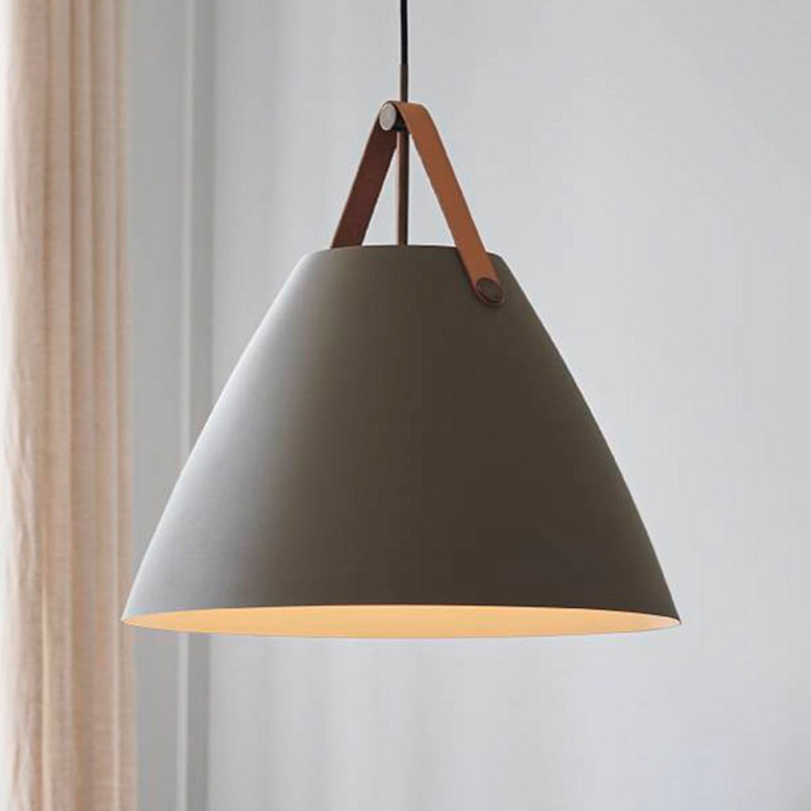 DFTP by Nordlux Lampă suspendată Strap abajur metalic bej 48 cm - Camera de zi / sufragerie - Scandinavă - bej maro deschis