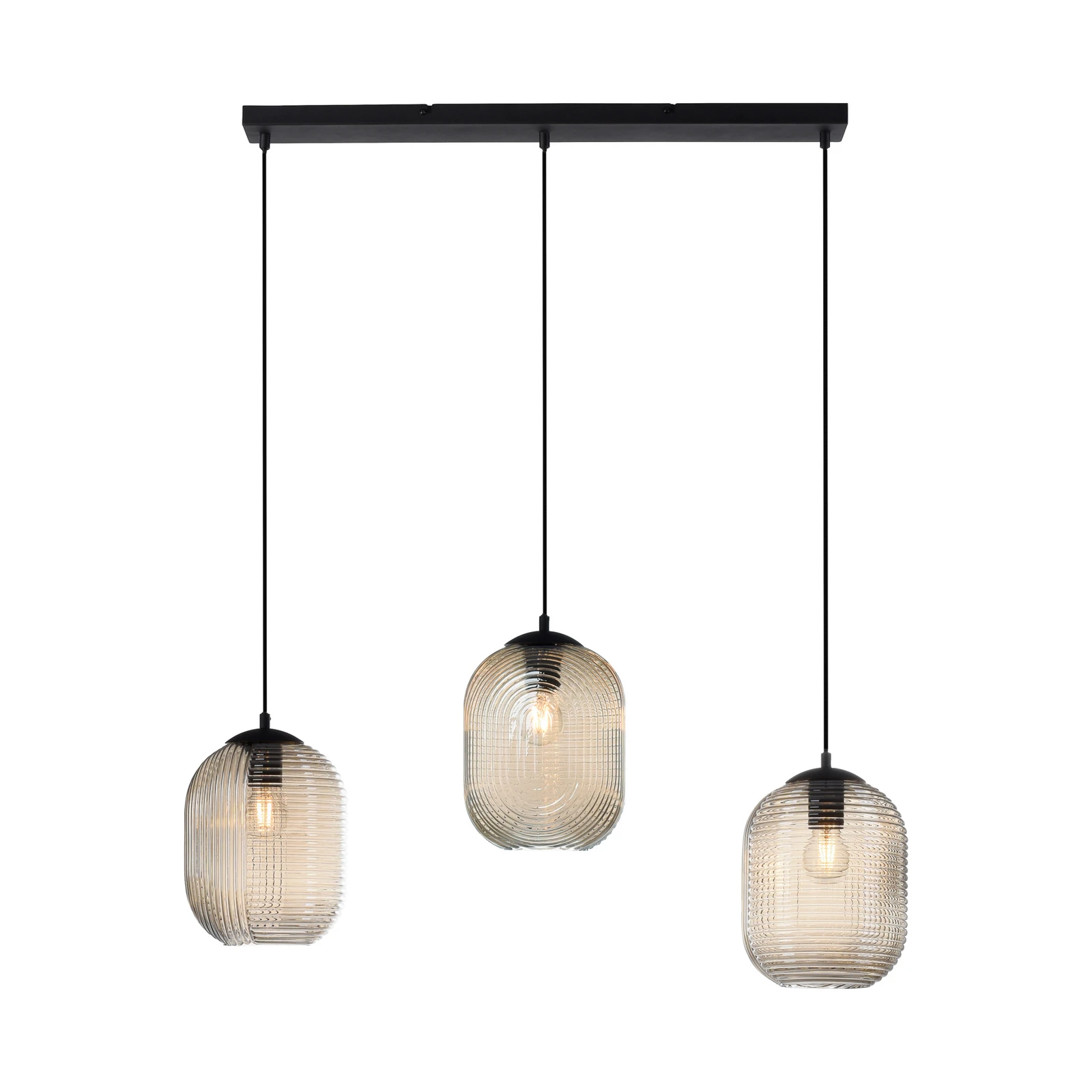 Paul Neuhaus Shitake viseča svetilka, jantar, steklo, 86 cm, E27