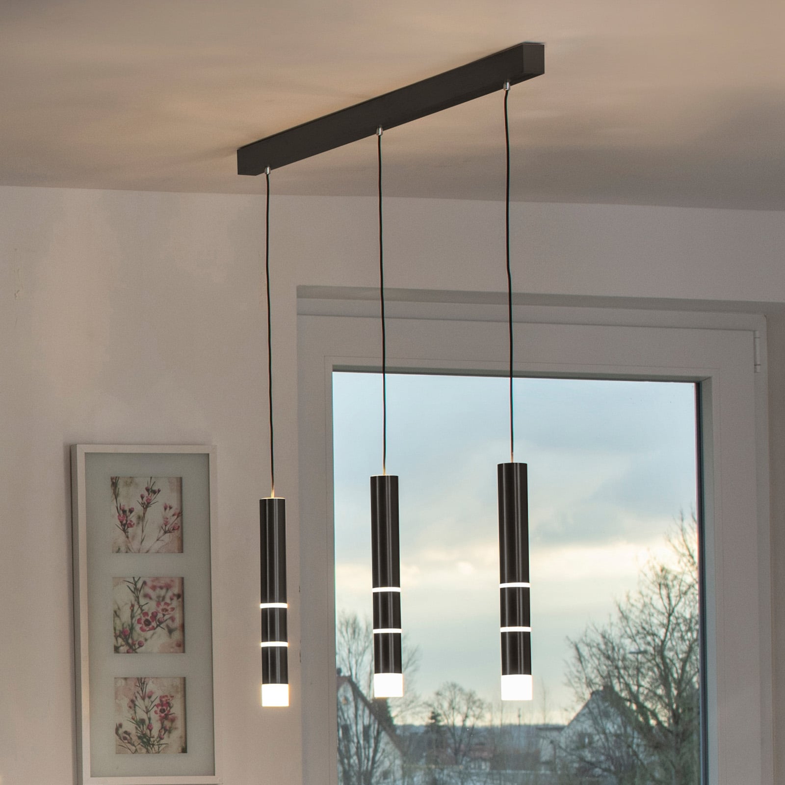 Vega LED-Hängeleuchte, drei Zylinder, schwarz - PURE Vega LED-Hängeleuchte, drei Zylinder, schwarz - PURE