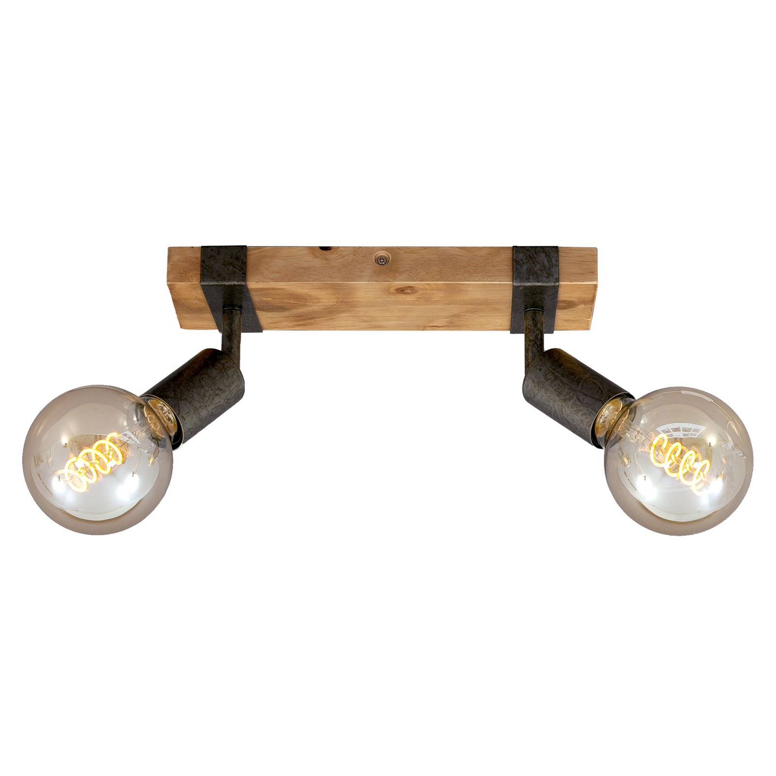 Wood Basic ceiling light, 2-bulb