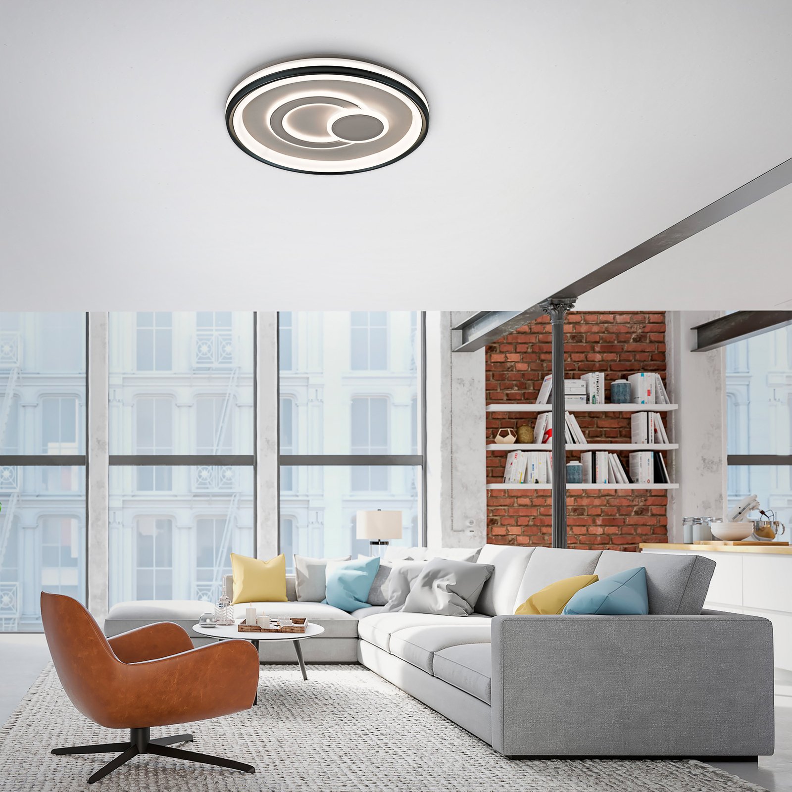 JUST LIGHT. Φωτιστικό οροφής Minelli LED, Ø 50 cm, με δυνατότητα ρύθμισης