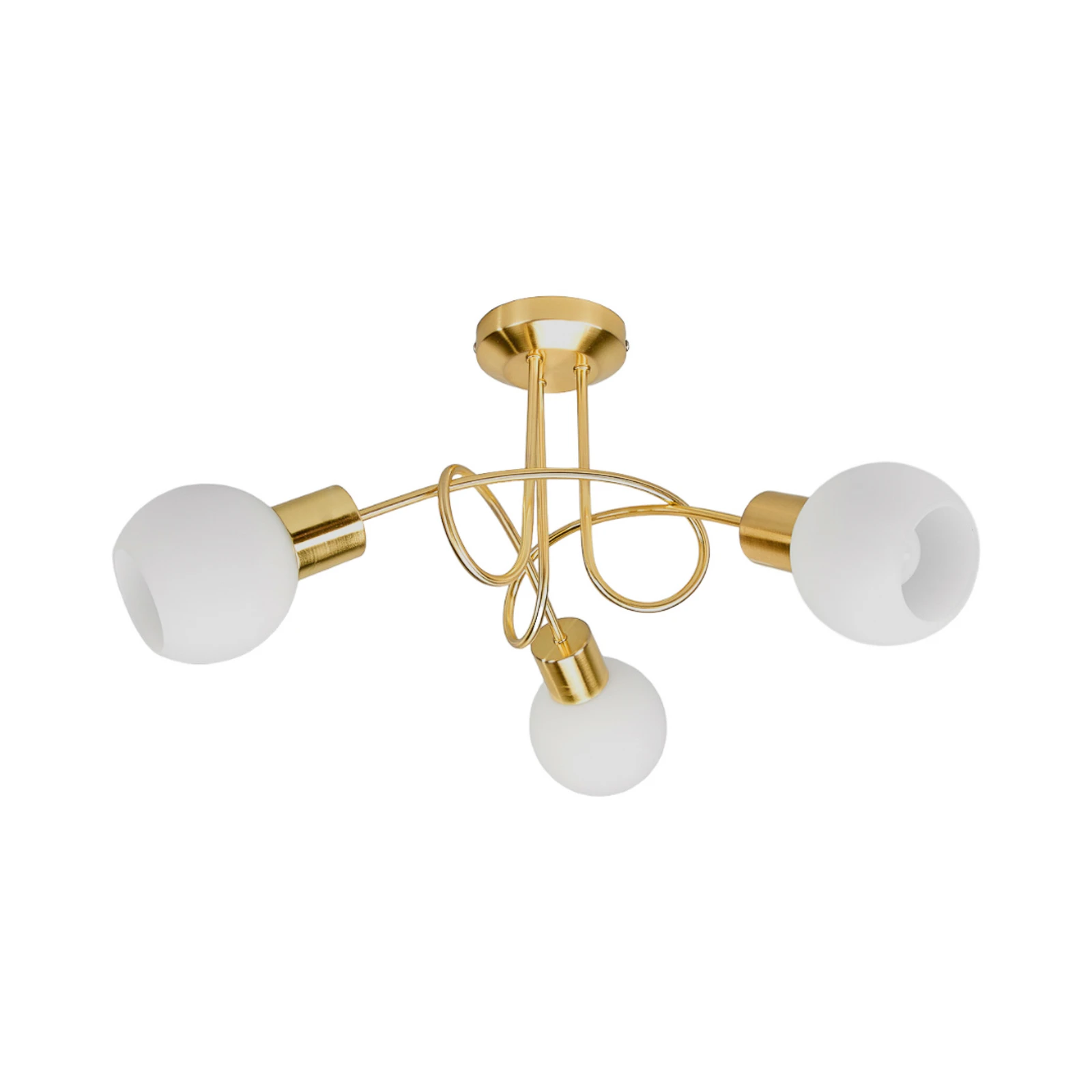 Lindby laevalgusti Elaina, Ø52cm, 3-valgusti, messing, klaas, E14
