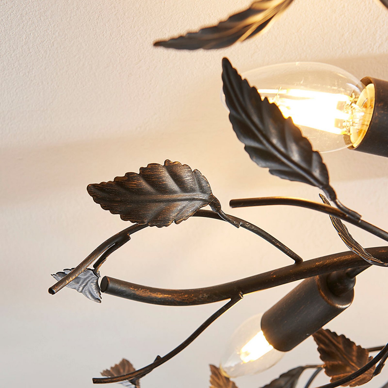 Yos 5 Ceiling Lamp Black-Gold - Lindby