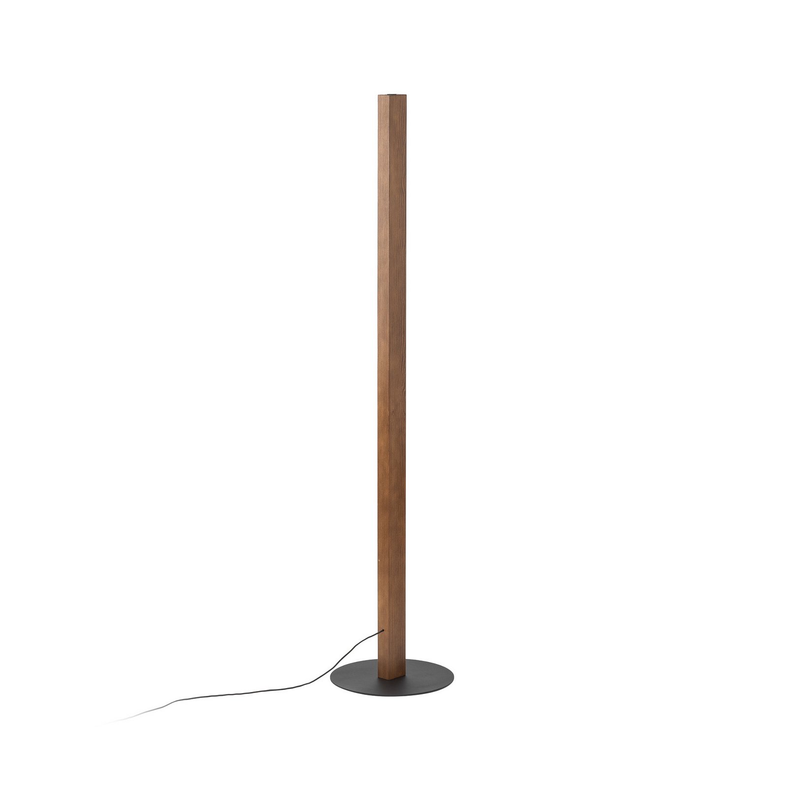 LED wooden floor lamp Teo, walnut, 120 cm, touch dimmer