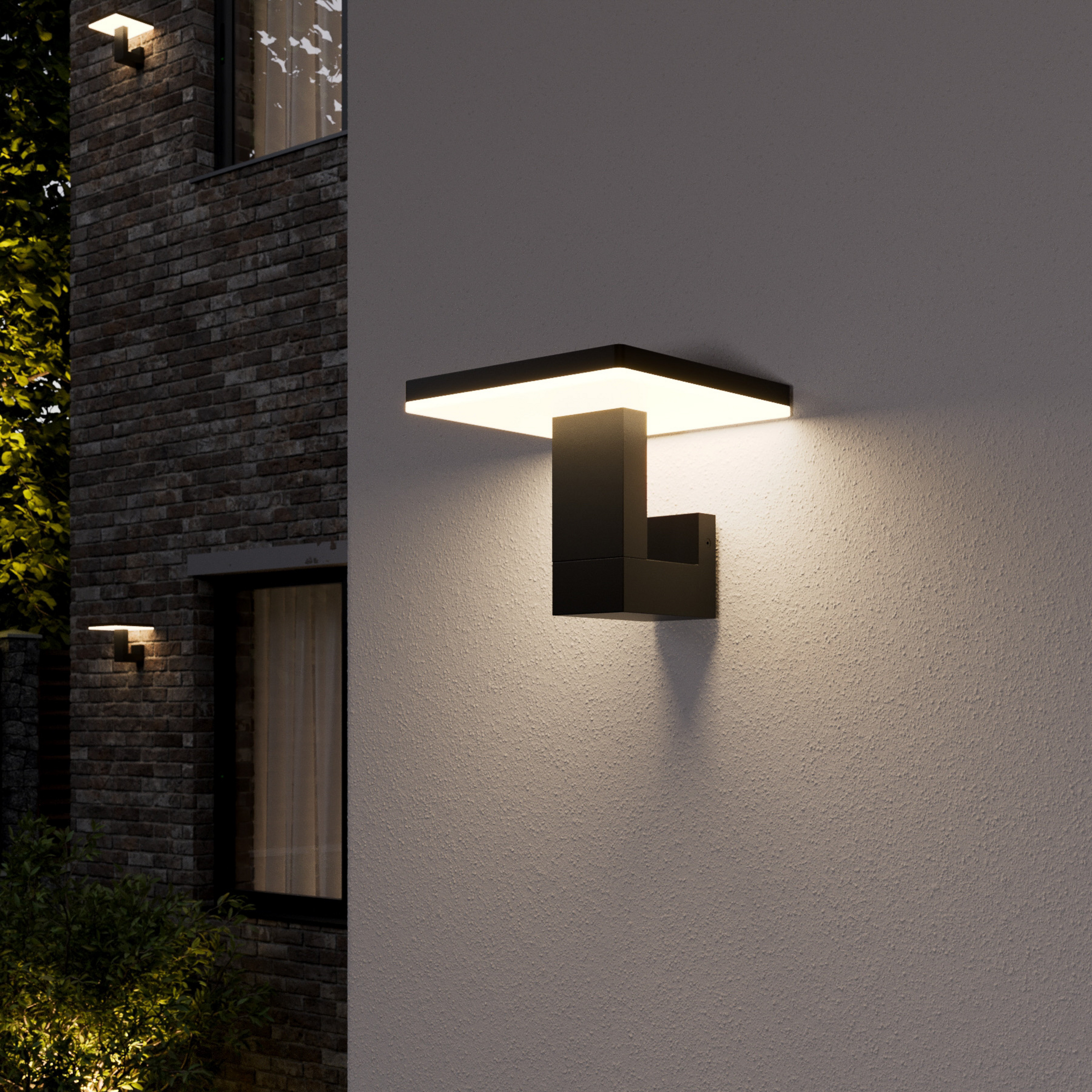 Lucande LED-Außenwandleuchte Olesia, 15 cm, anthrazit, IP54
