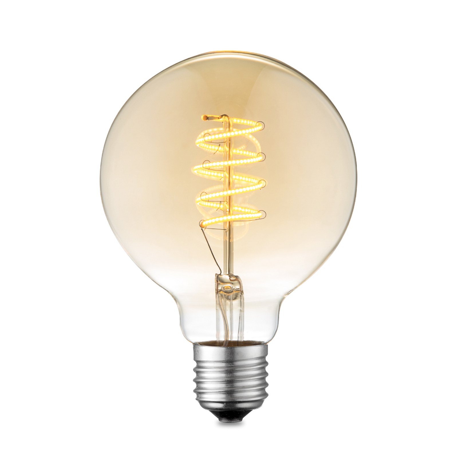 Lucande LED-lampa E27 G95 4W 2700K bärnsten