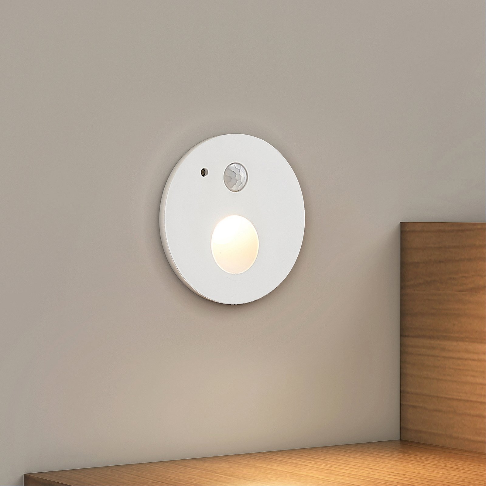 Neru Round LED Built-in Wall Lamp w/Sensor White - Arcchio