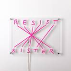 LED dekorvägglampa Resist-Sister, fuchsia