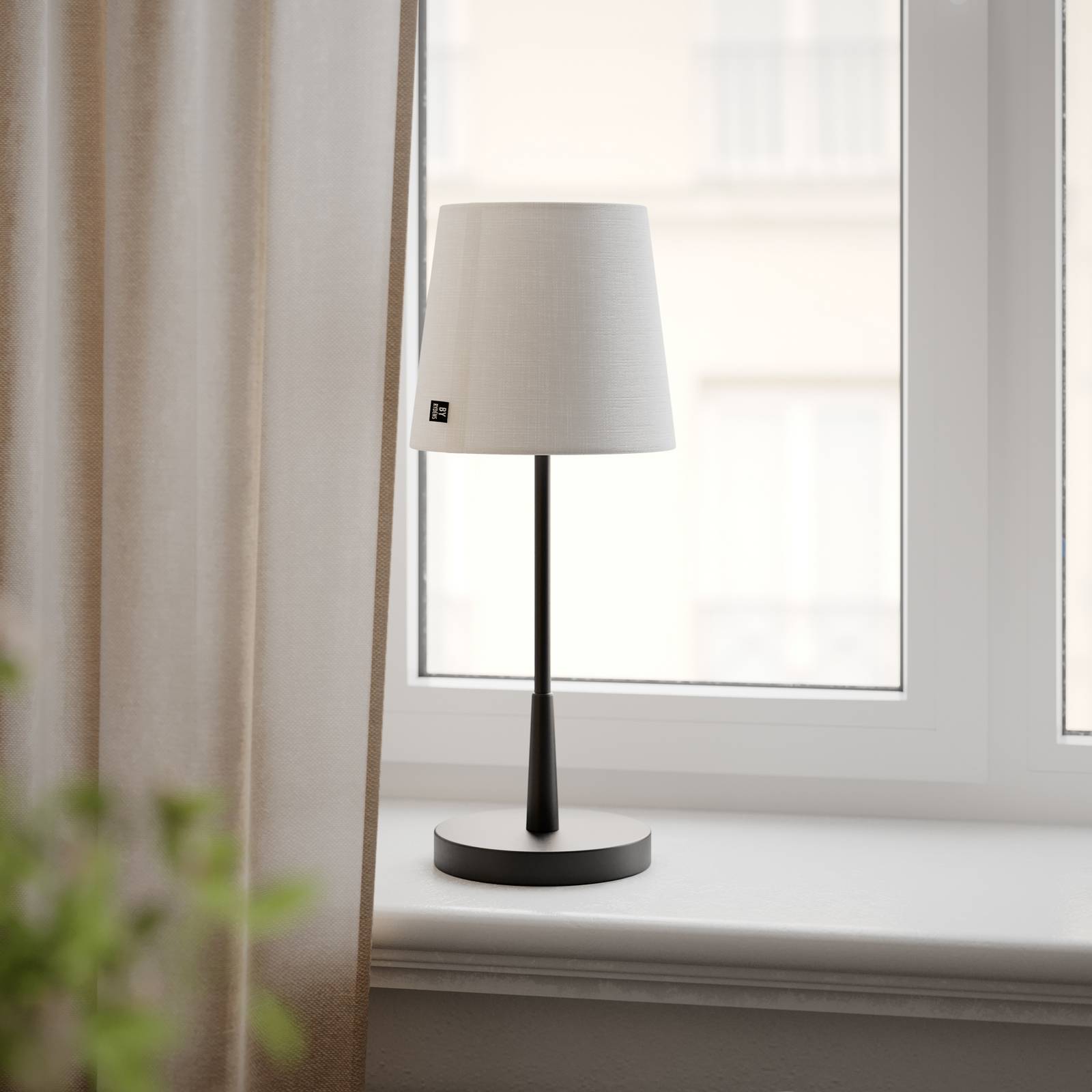 By Rydens Tischlampe Lumi, 49 cm, schwarz/weiß, Textil günstig online kaufen