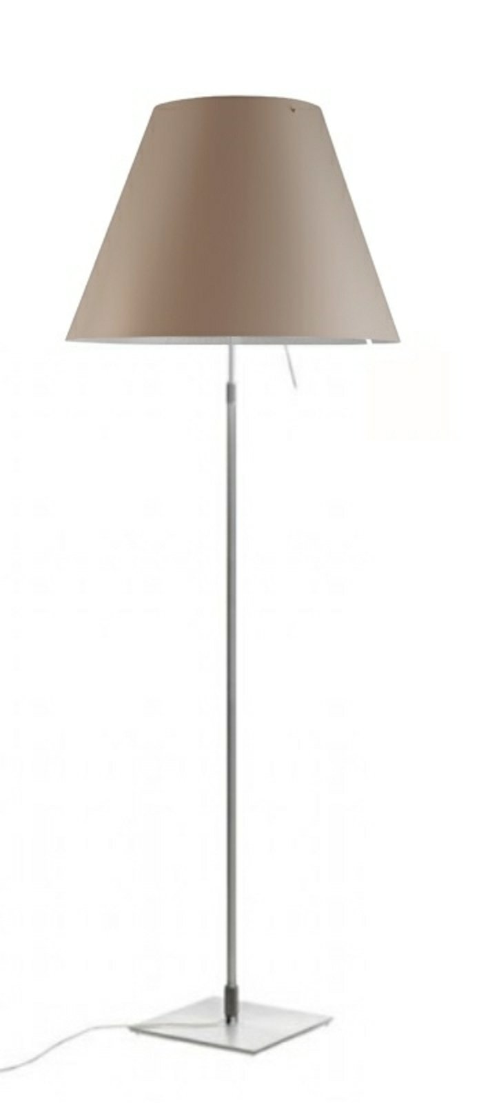 Costanza Floor Lamp with Dimmer Aluminium with Shaded Stone - Luceplan