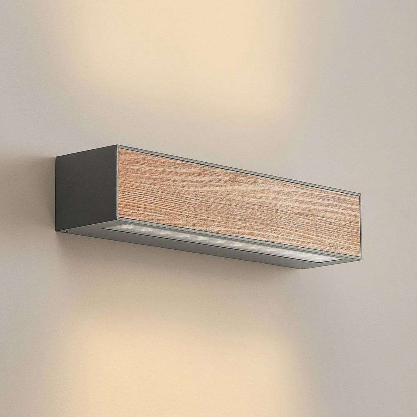 Miraz LED Aplica de Exterior Dark Grey/Dark Wood - Arcchio