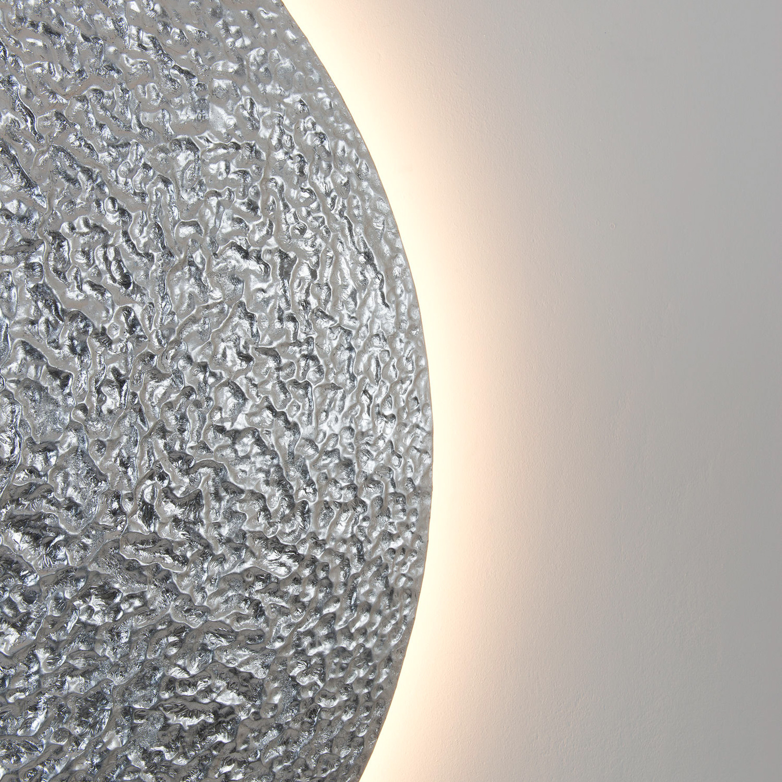LED-vägglampa Meteor, silverfärgad, Ø 100 cm, järn