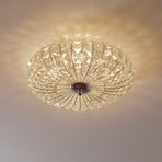 Broche ceiling light with crystals, Ø 40 cm