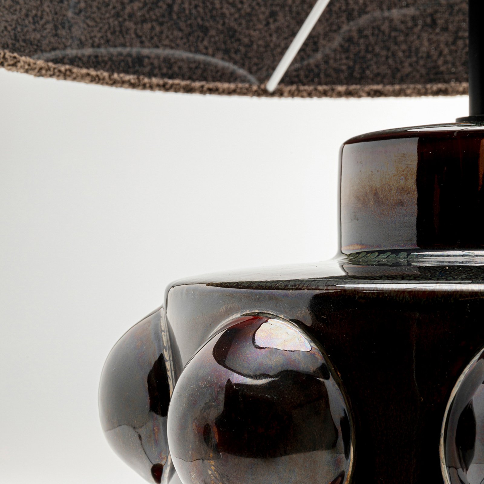 Kare namizna svetilka Calamaro, rjava, porcelan, 58 cm, E27